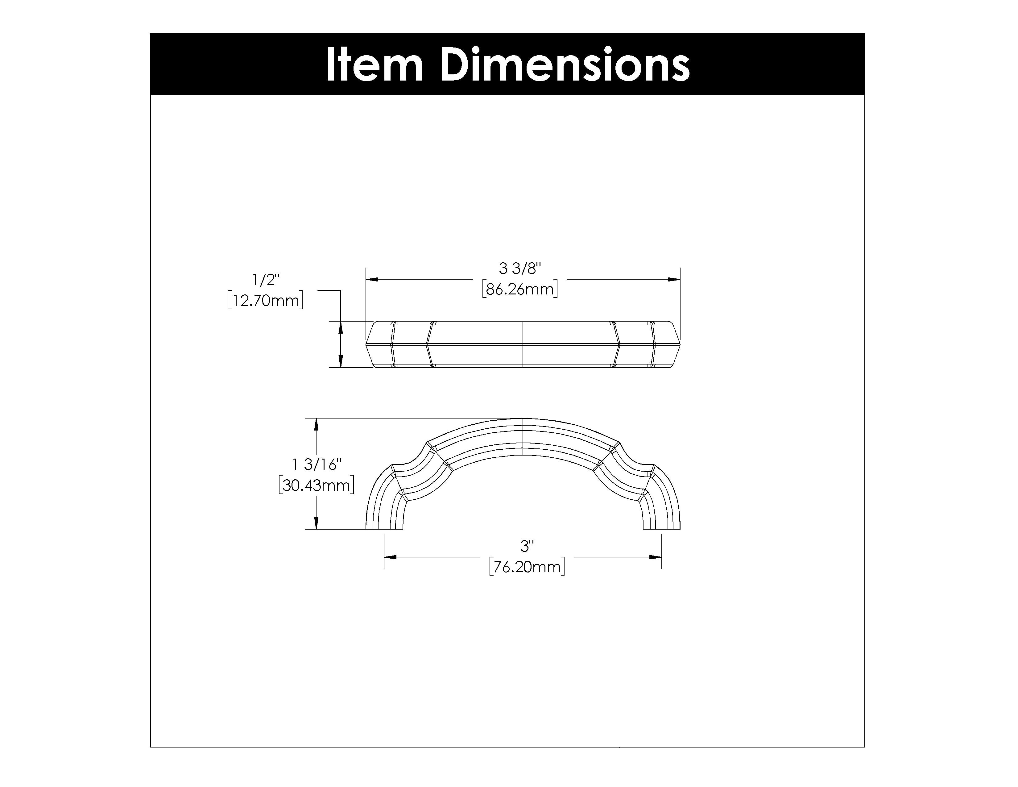 Hickory H077862, 3 Inch (76mm) Veranda Pull