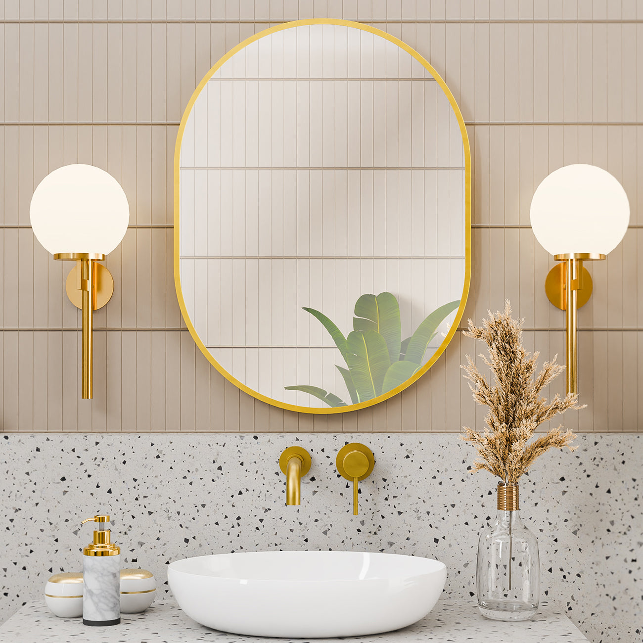 MAIDSTONE Eria 24 by 32 Inch Oval Mirror