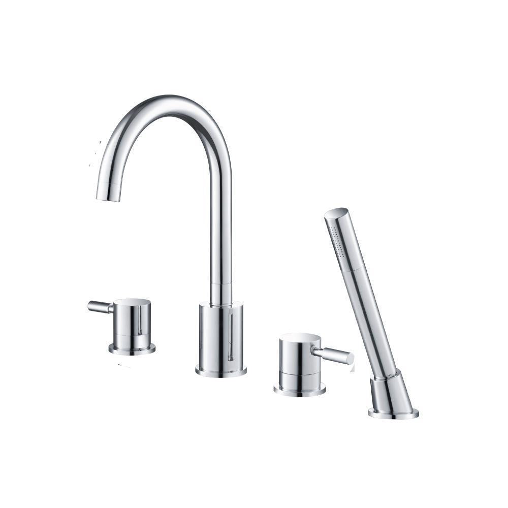 Flusso 100.2400 4 Hole Deck Mounted Roman Tub Faucet With Hand Shower