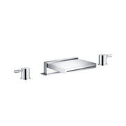 Flusso 100.2410CF 3 Hole Deck Mount Cascade/Sheet Flow Roman Tub Faucet