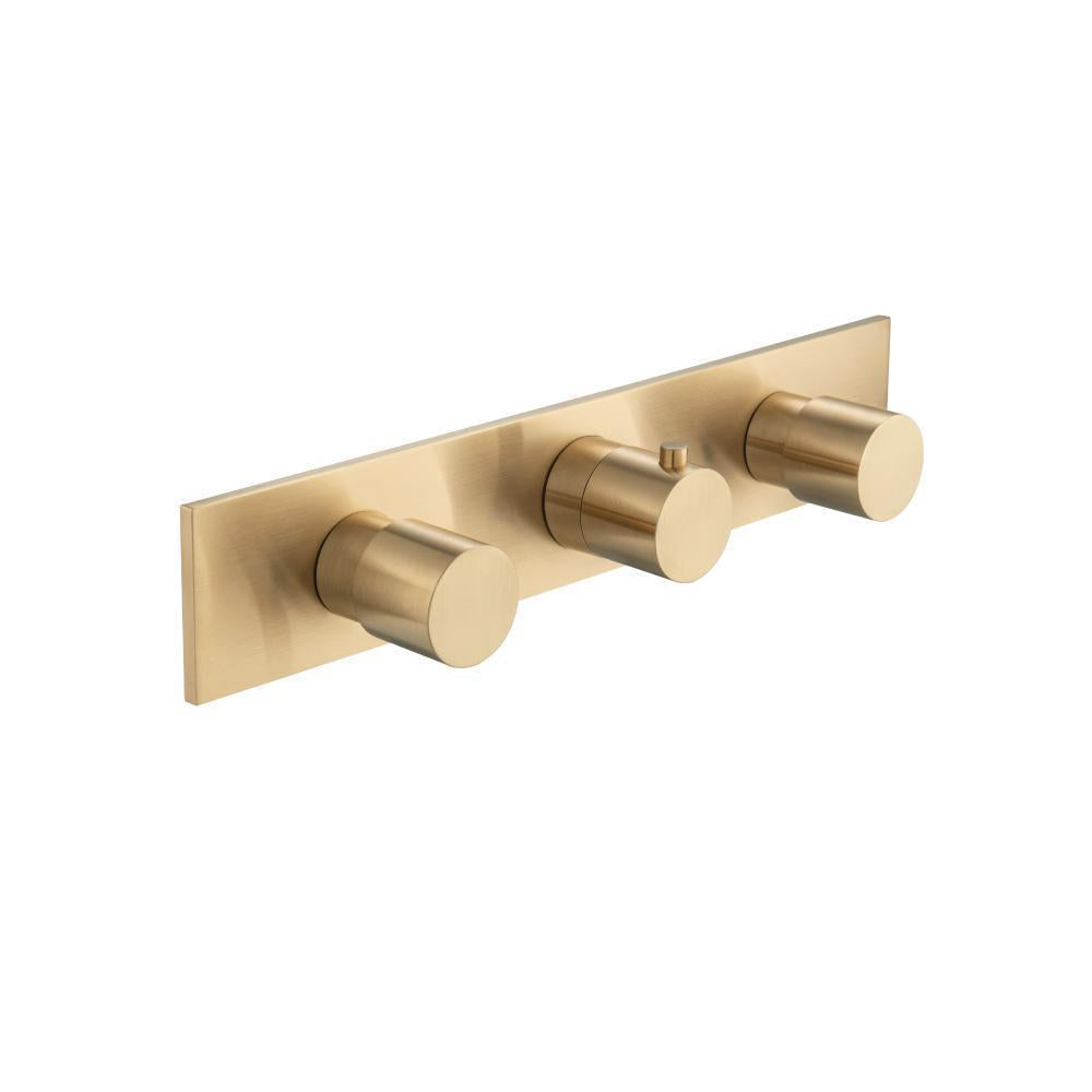 Flusso 100.2715 3/4" Horizontal Thermostatic Valve with 2 Volume Controls & Trim