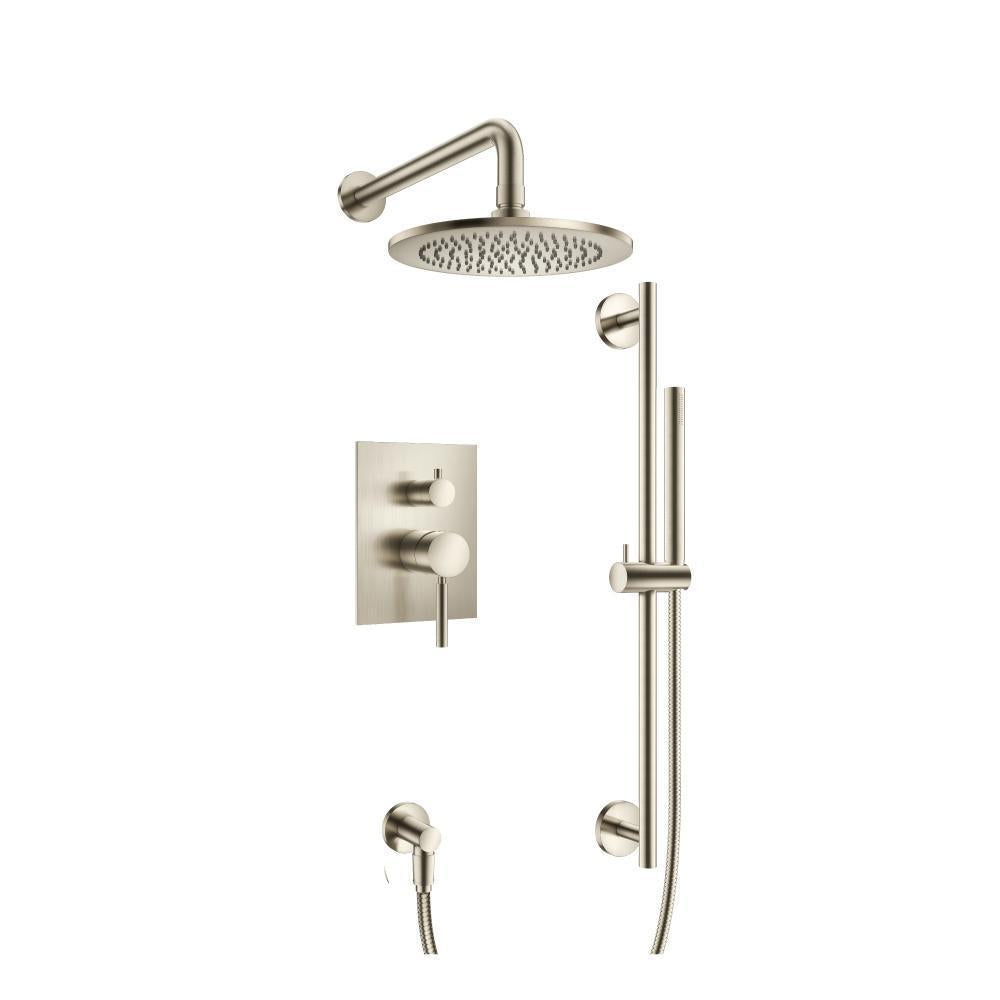 Flusso 100.3350 Two Output Shower Set With Shower Head, Hand Held And Slide Bar
