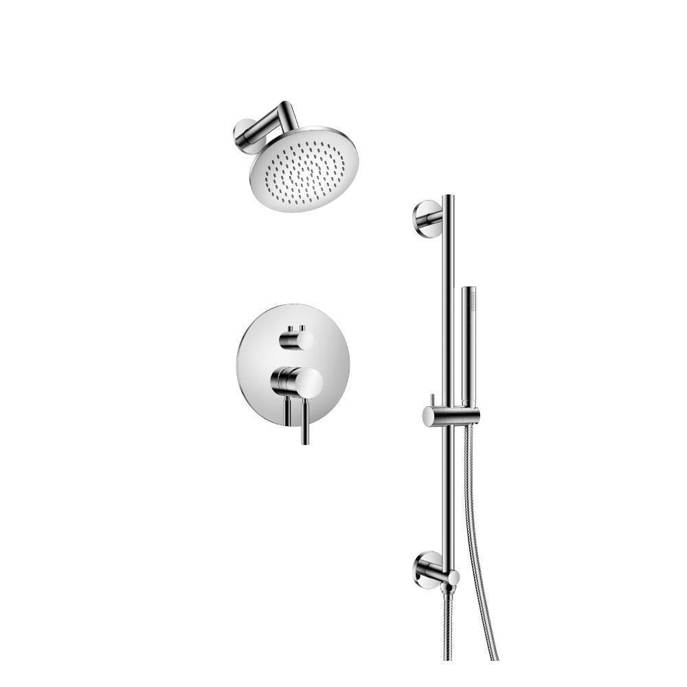 Flusso 100.3410 Two Output Shower Set With Shower Head, Hand Held And Slide Bar