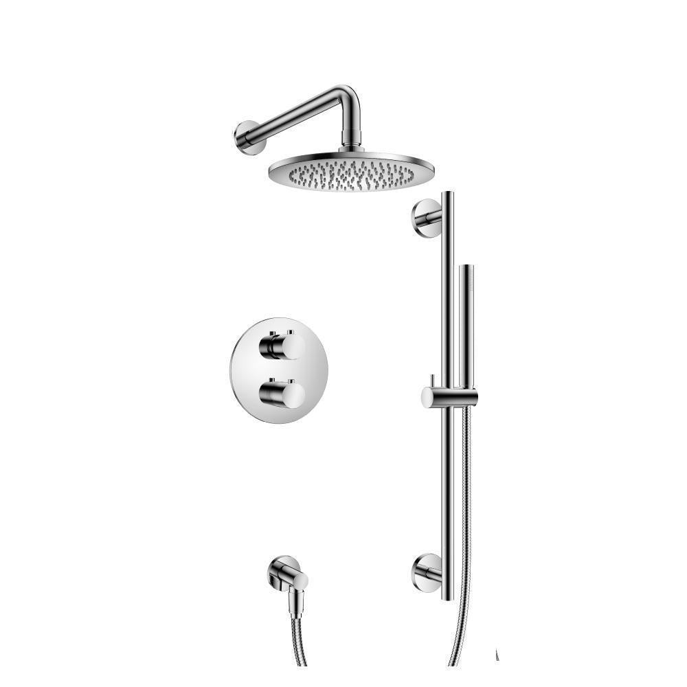 Flusso 100.7110 Two Output Shower Set With Shower Head, Hand Held And Slide Bar
