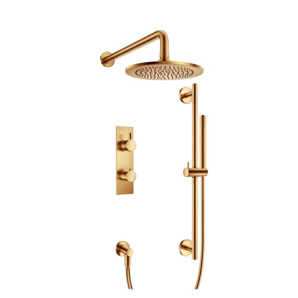 Flusso 100.7300 Two Output Shower Set With Shower Head, Hand Held And Slide Bar