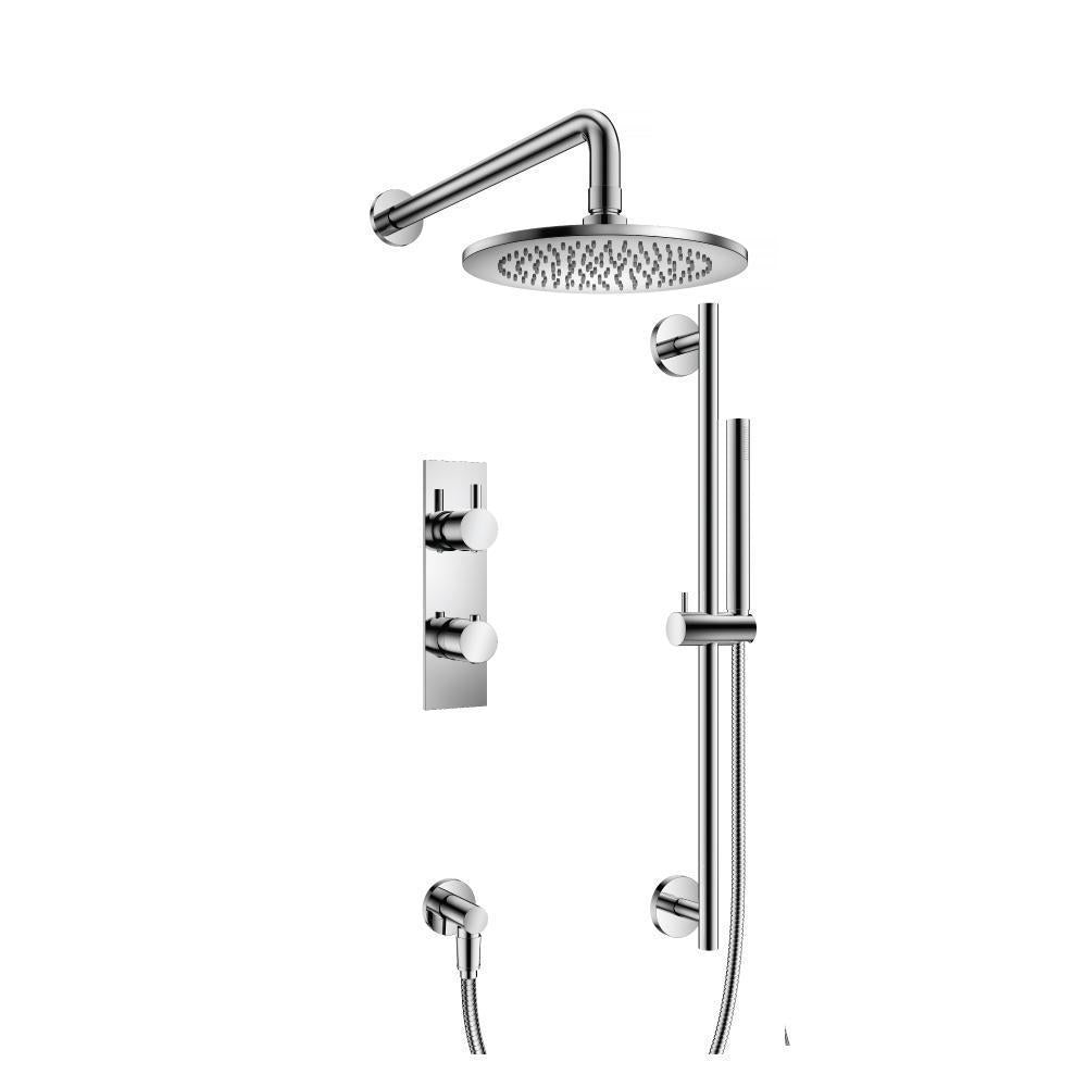 Flusso 100.7300 Two Output Shower Set With Shower Head, Hand Held And Slide Bar