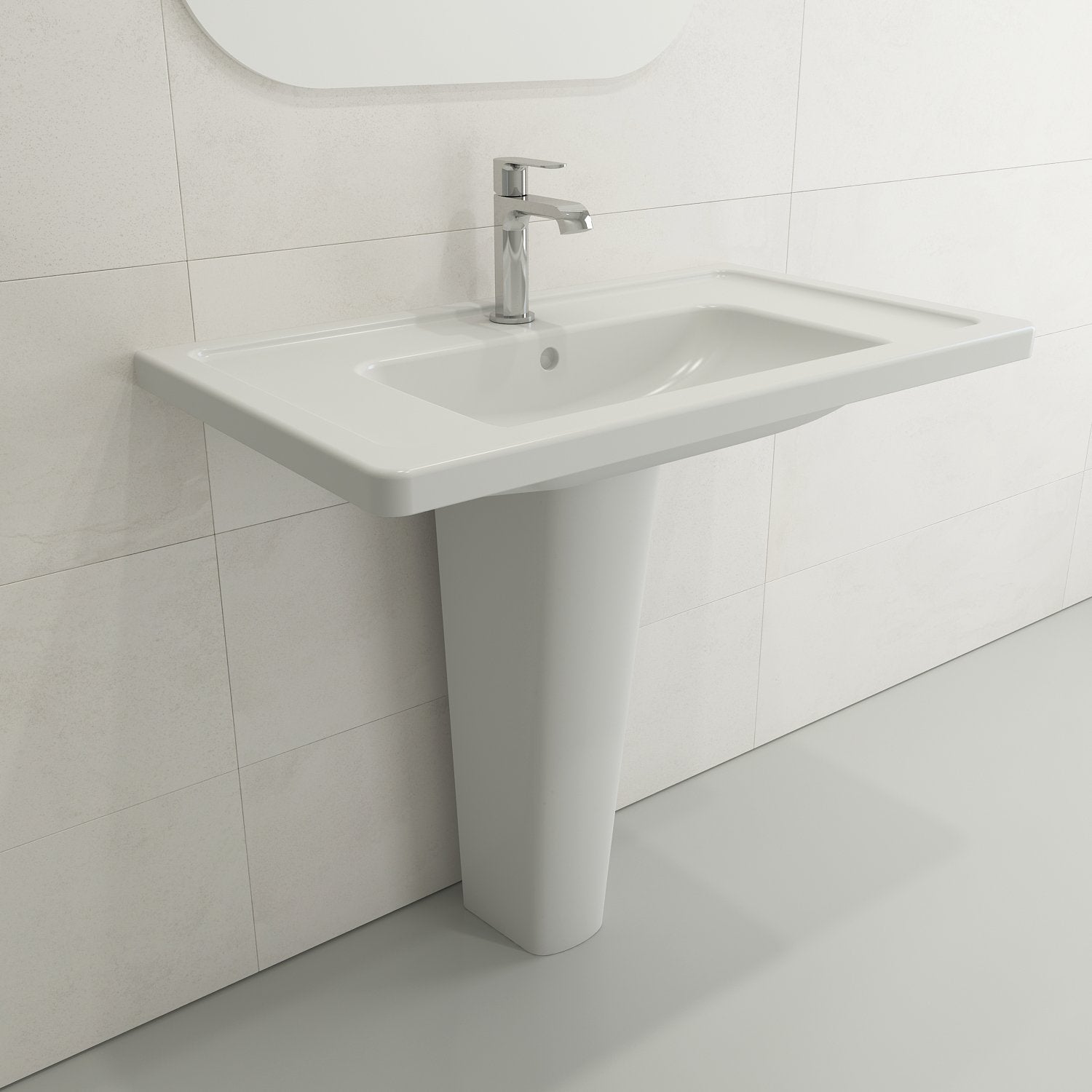 Taormina Pedestal Base Fireclay 27.25 in. 1002