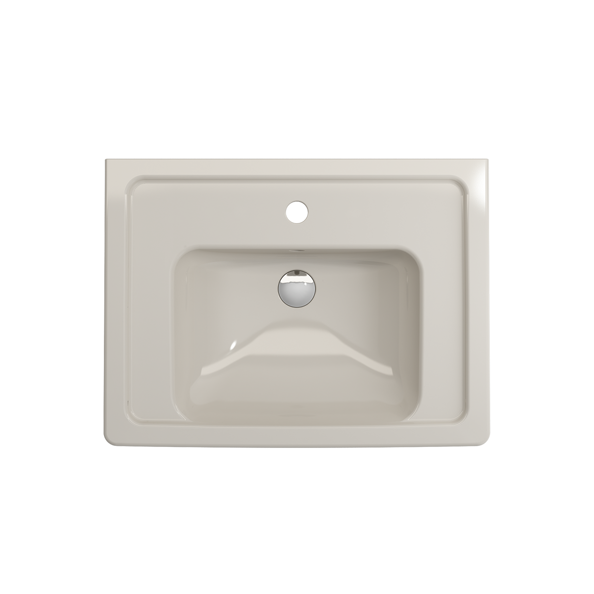 Taormina Wall-Mounted Sink Basin Fireclay 26.25 in. 1-Hole with Overflow 1007