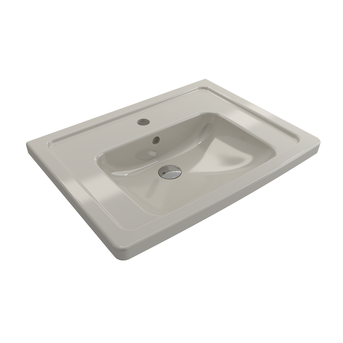 Taormina Wall-Mounted Sink Basin Fireclay 26.25 in. 1-Hole with Overflow 1007