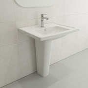 Taormina Wall-Mounted Sink Basin Fireclay 26.25 in. 1-Hole with Overflow 1007