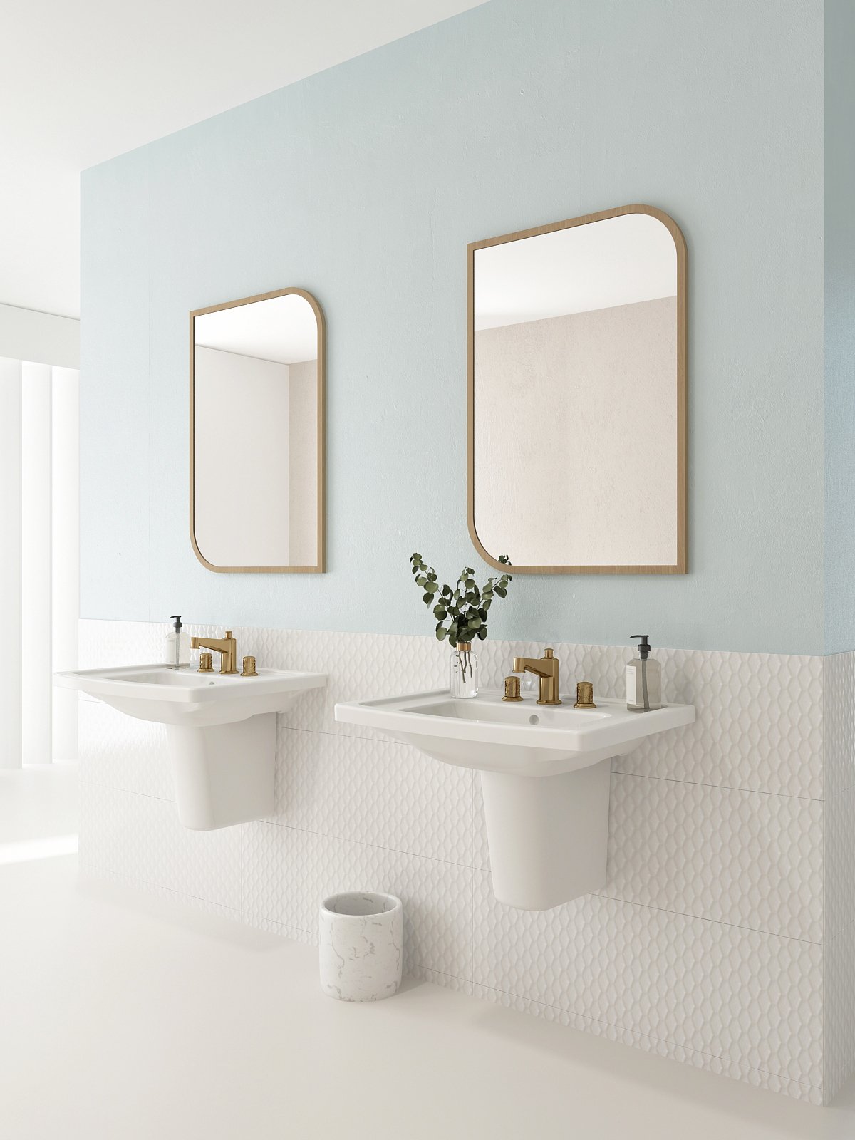 Taormina Wall-Mounted Sink Basin Fireclay 26.25 in. 1-Hole with Overflow 1007