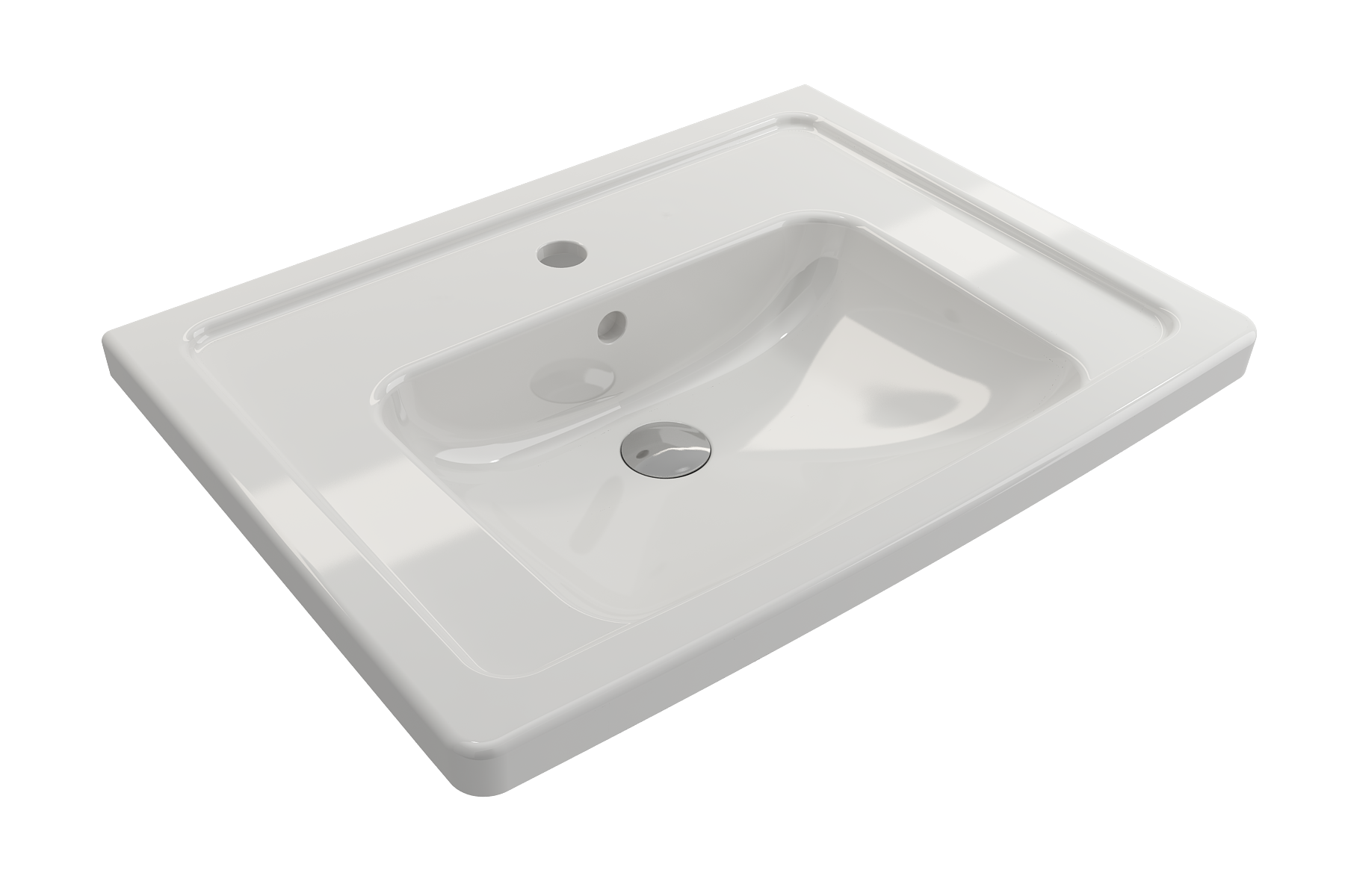 Taormina Wall-Mounted Sink Basin Fireclay 26.25 in. 1-Hole with Overflow 1007