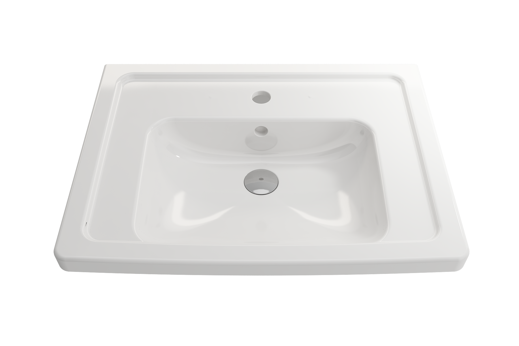 Taormina Wall-Mounted Sink Basin Fireclay 26.25 in. 1-Hole with Overflow 1007