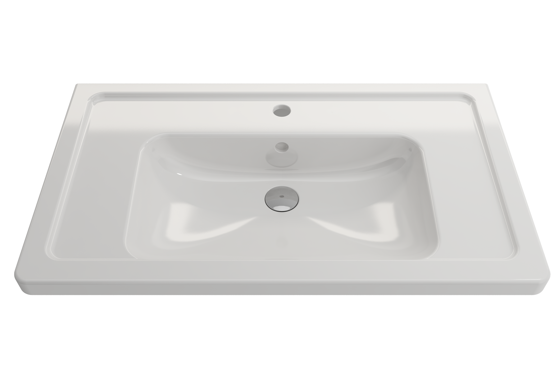 Taormina Wall-Mounted Sink Basin Fireclay 33.75 in. 1-Hole with Overflow 1008