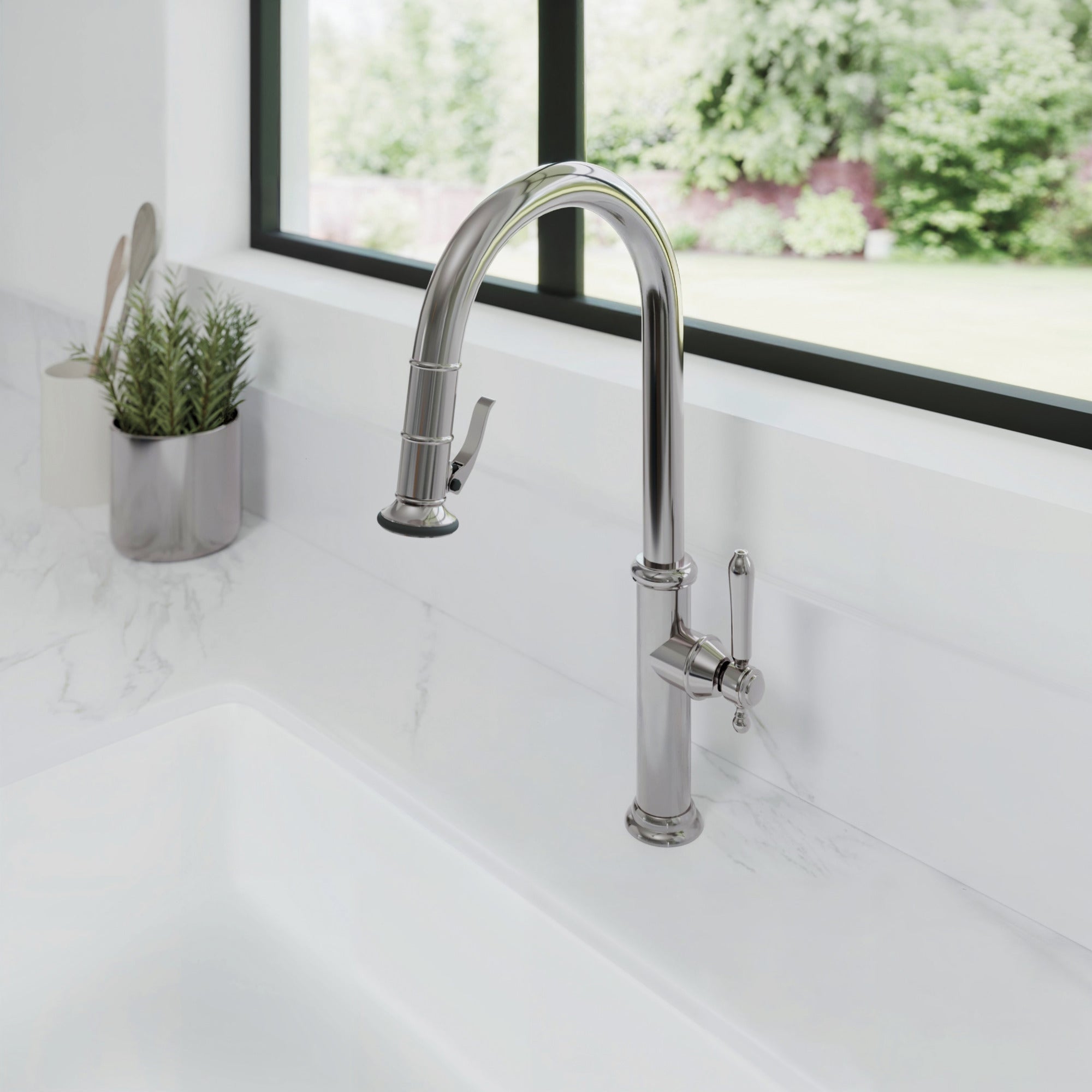 Newport Brass Chesterfield® Pull-Down Kitchen Faucet - Trigger Spray