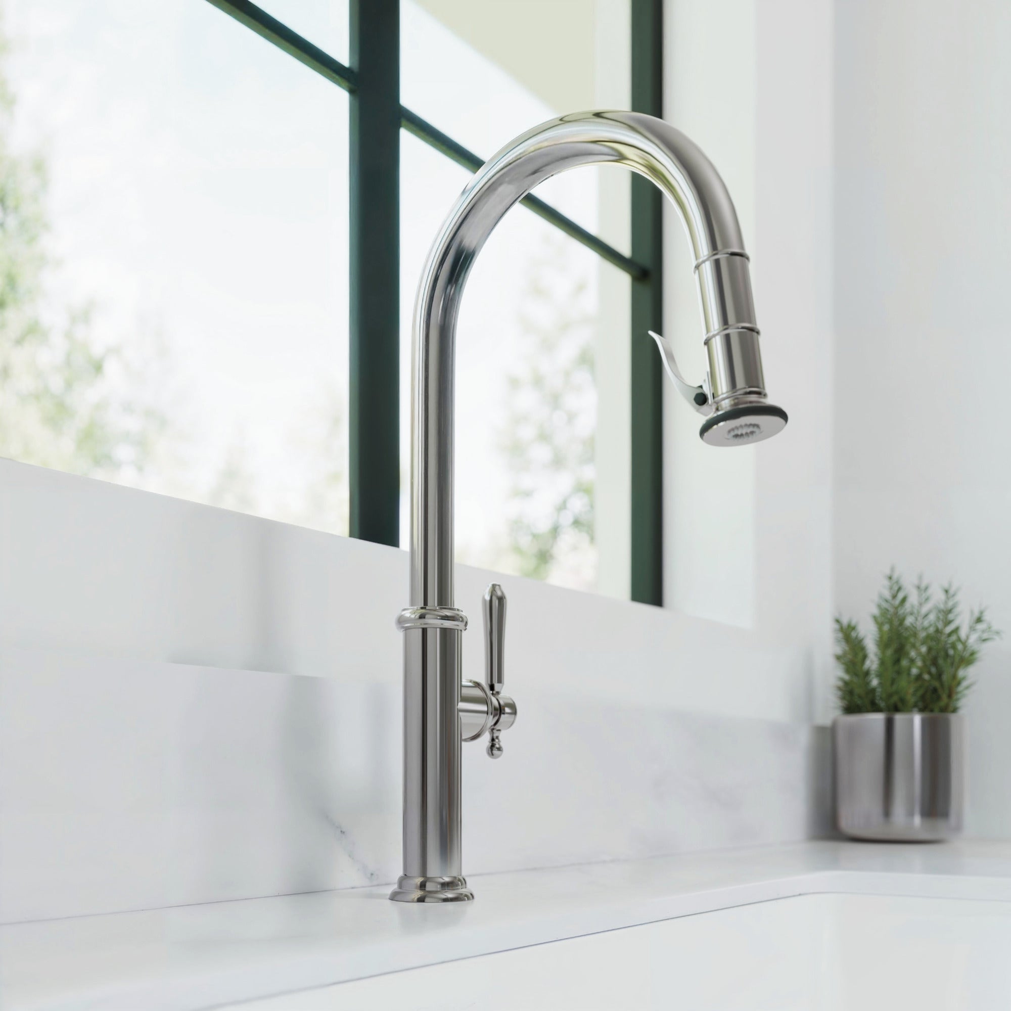 Newport Brass Chesterfield® Pull-Down Kitchen Faucet - Trigger Spray