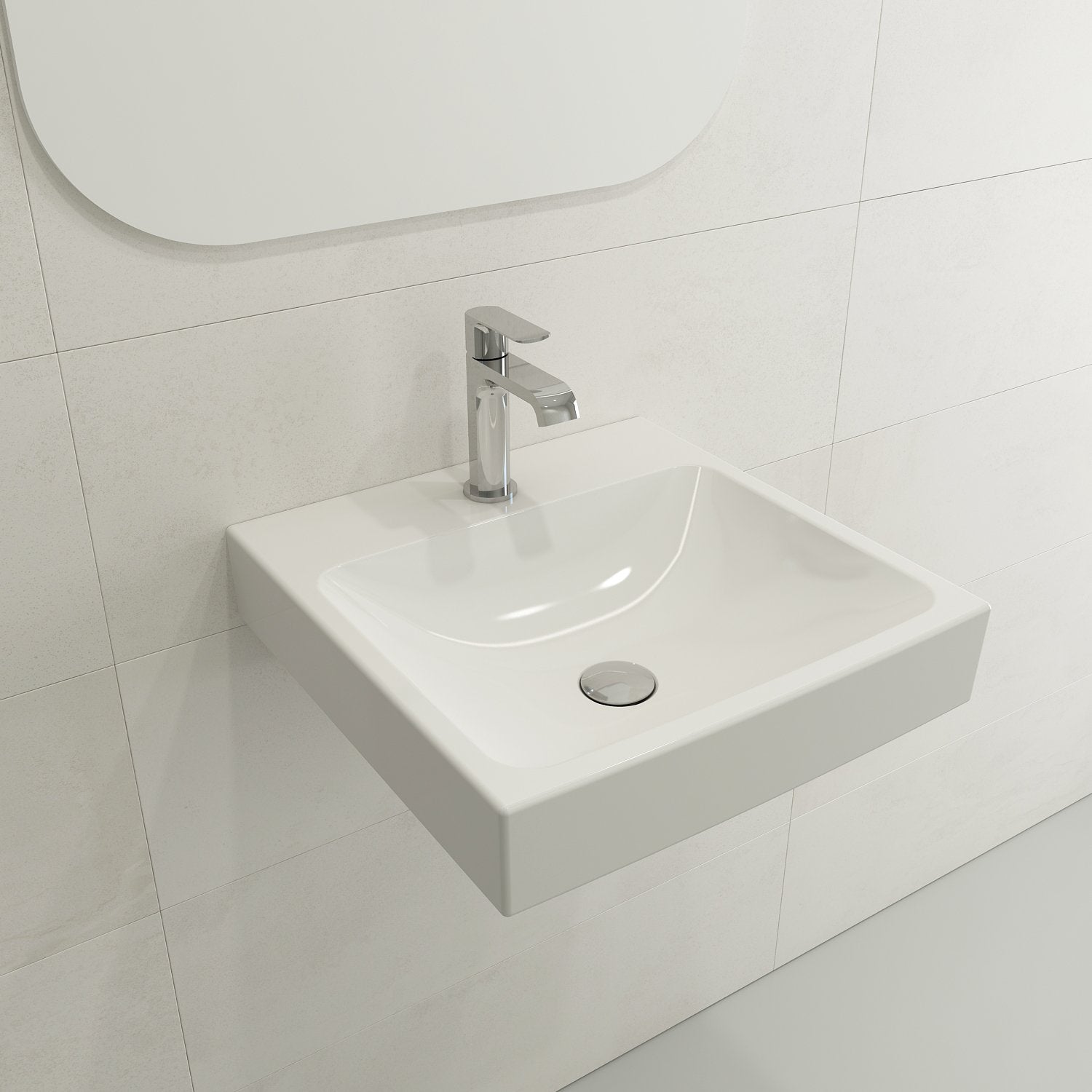 Scala Arch Wall-Mounted Sink Fireclay 19 in. 1-Hole 1076