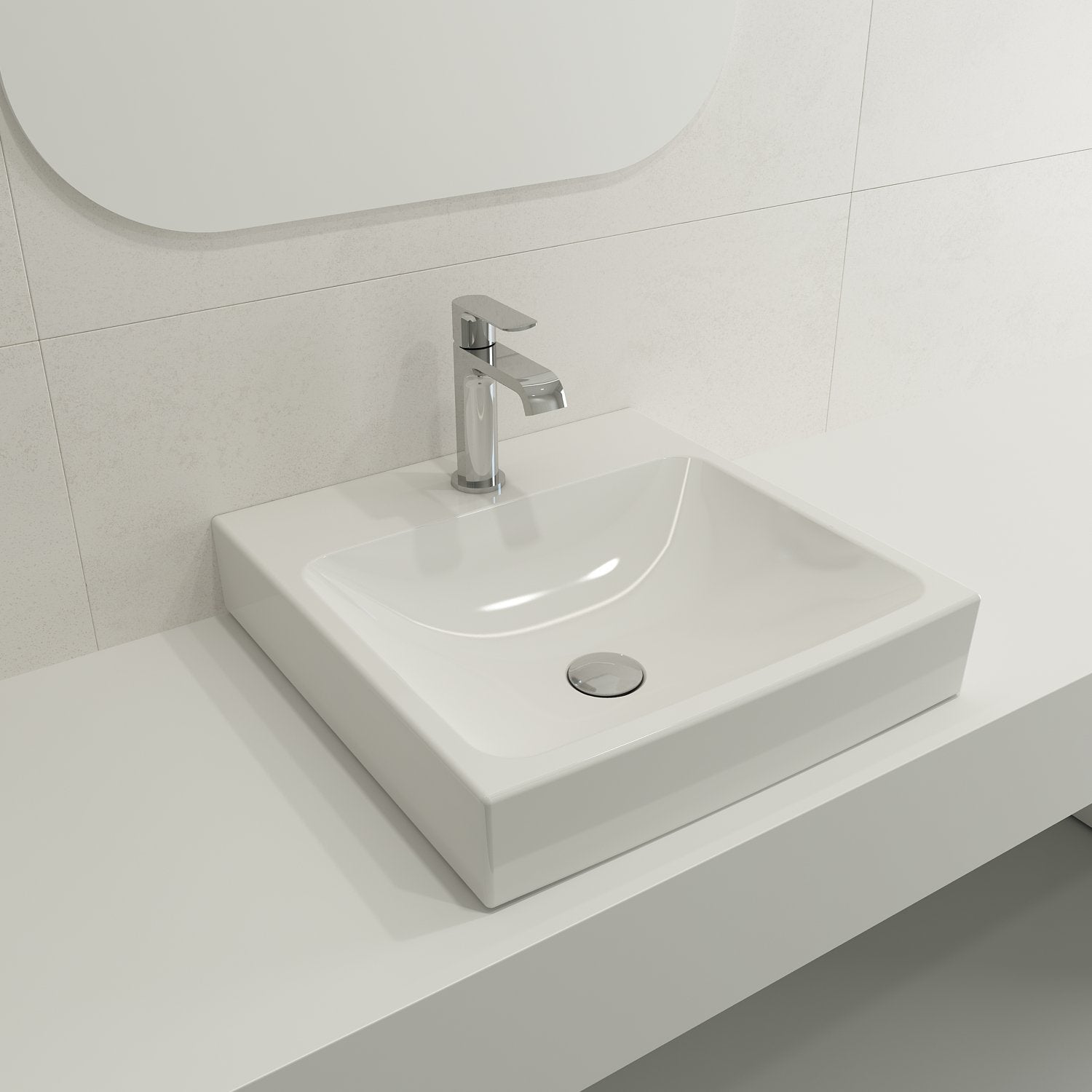 Scala Arch Wall-Mounted Sink Fireclay 19 in. 1-Hole 1076