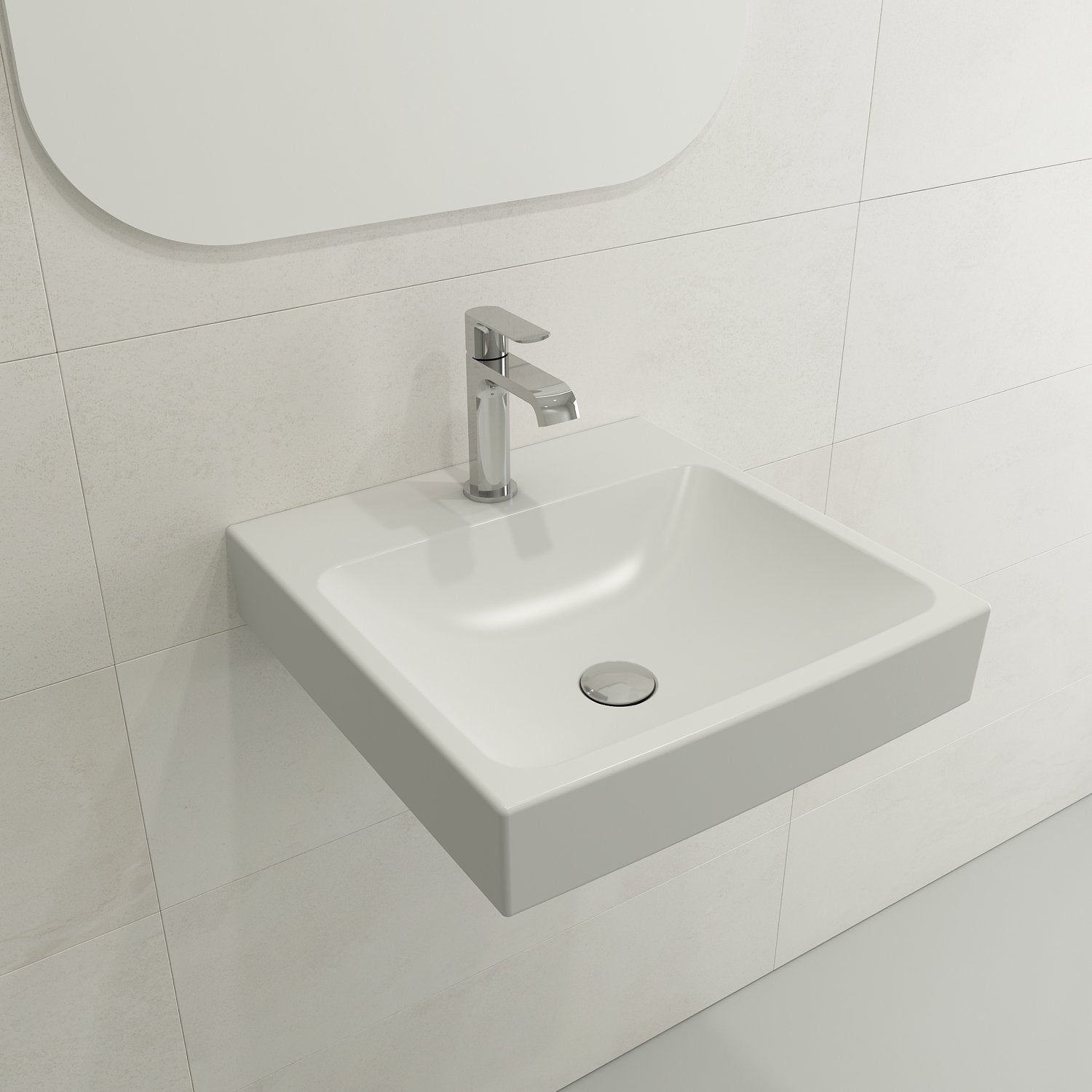 Scala Arch Wall-Mounted Sink Fireclay 19 in. 1-Hole 1076