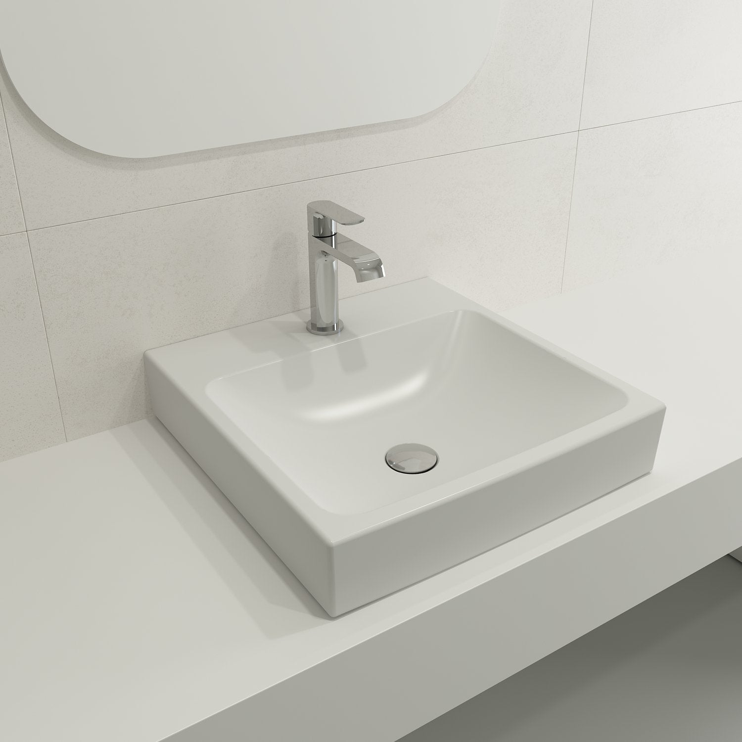 Scala Arch Wall-Mounted Sink Fireclay 19 in. 1-Hole 1076