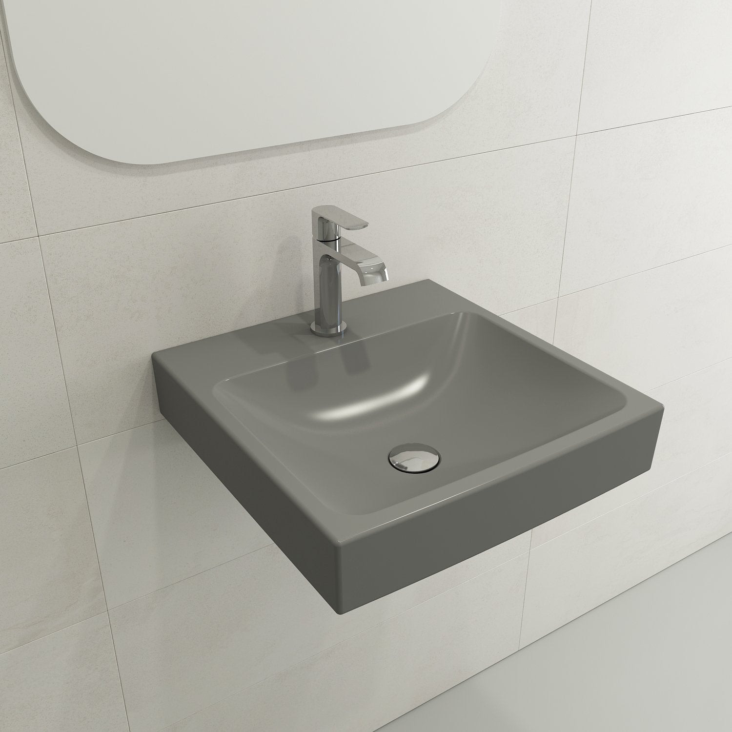 Scala Arch Wall-Mounted Sink Fireclay 19 in. 1-Hole 1076