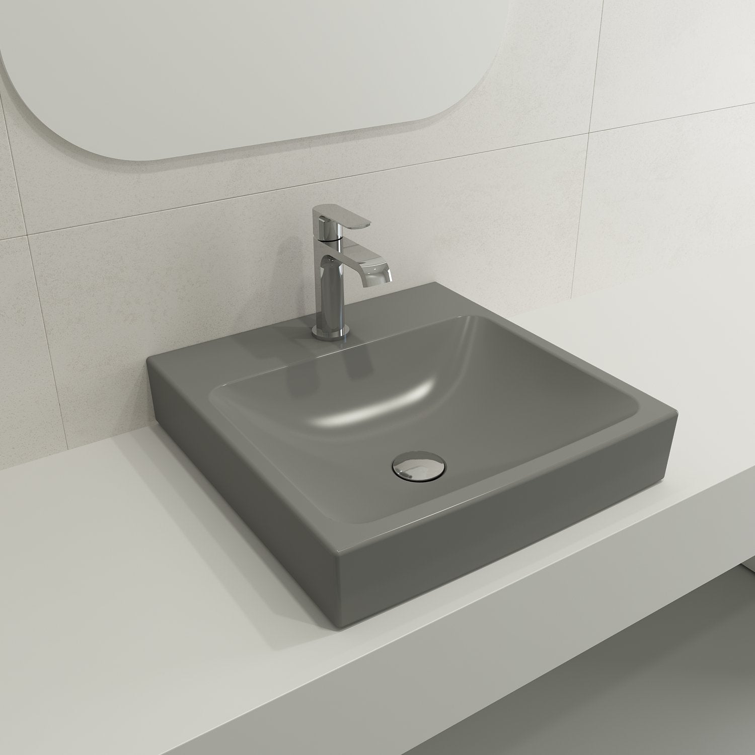Scala Arch Wall-Mounted Sink Fireclay 19 in. 1-Hole 1076