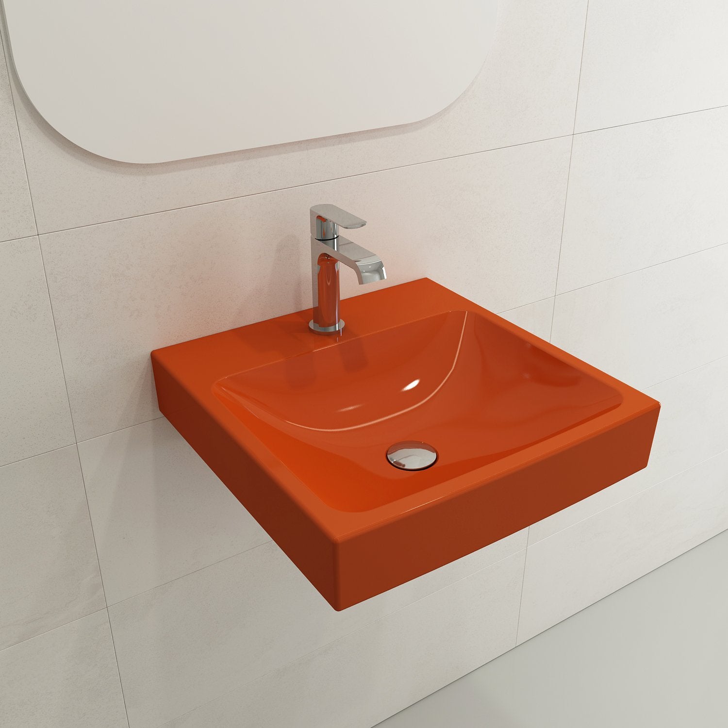 Scala Arch Wall-Mounted Sink Fireclay 19 in. 1-Hole 1076