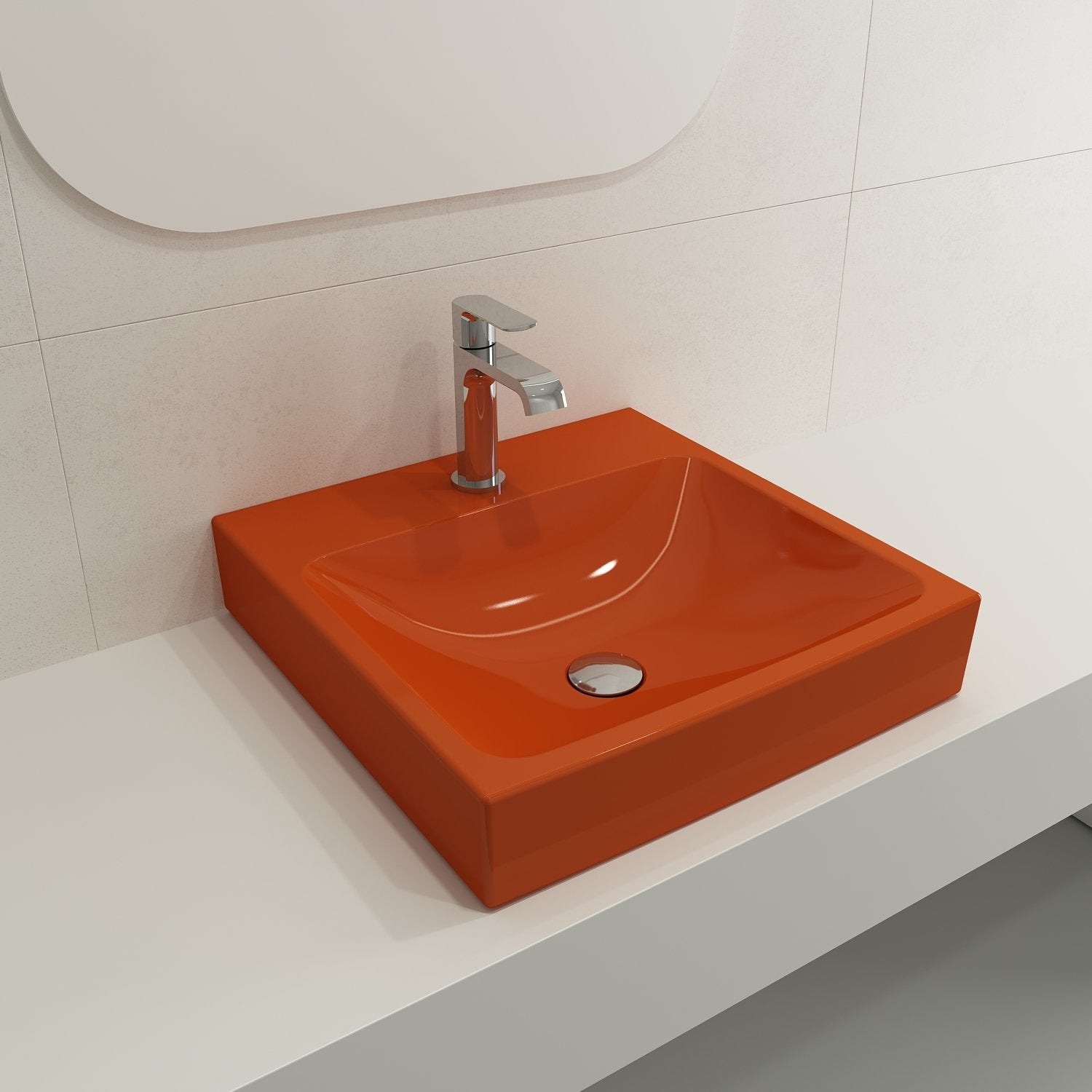 Scala Arch Wall-Mounted Sink Fireclay 19 in. 1-Hole 1076