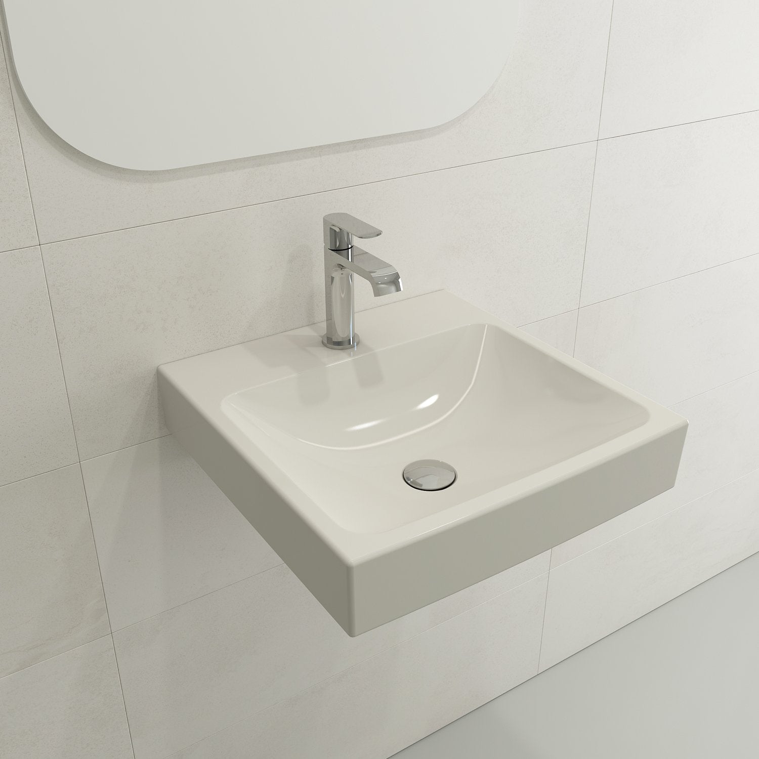 Scala Arch Wall-Mounted Sink Fireclay 19 in. 1-Hole 1076