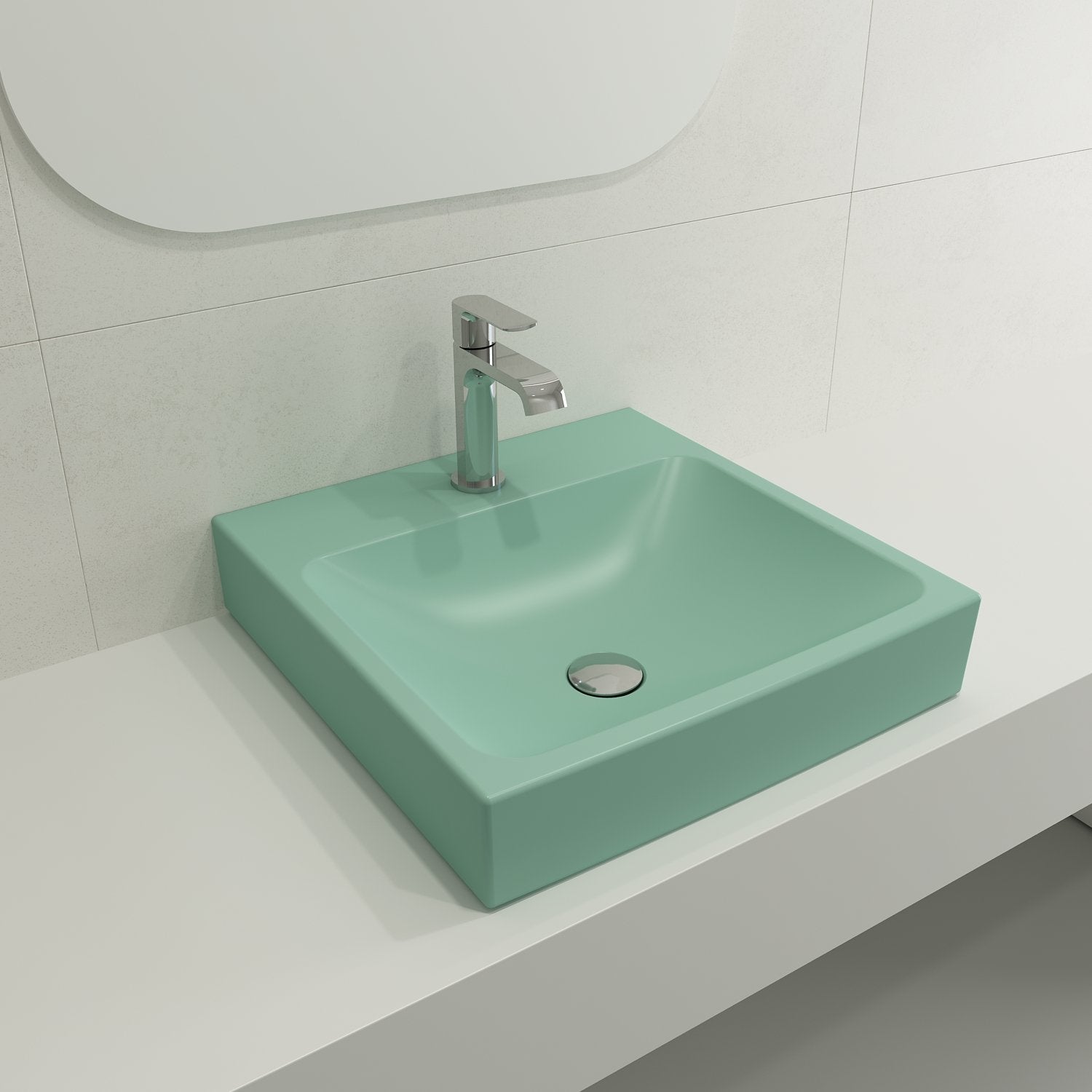 Scala Arch Wall-Mounted Sink Fireclay 19 in. 1-Hole 1076