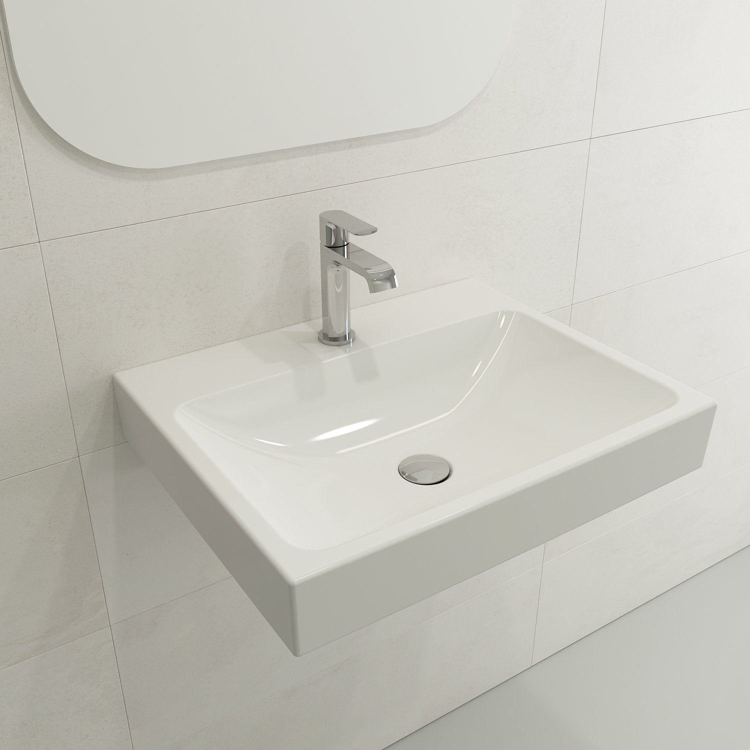 Scala Arch Wall-Mounted Sink Fireclay 23.75 in. 1-Hole 1077