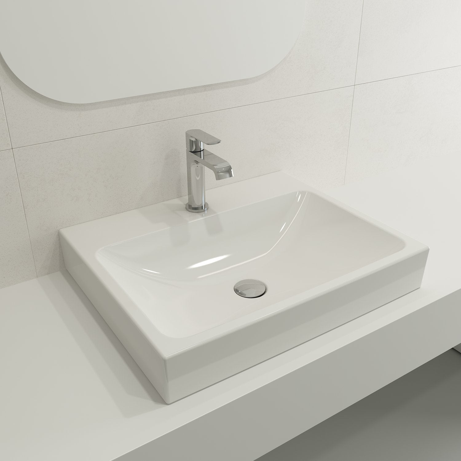 Scala Arch Wall-Mounted Sink Fireclay 23.75 in. 1-Hole 1077