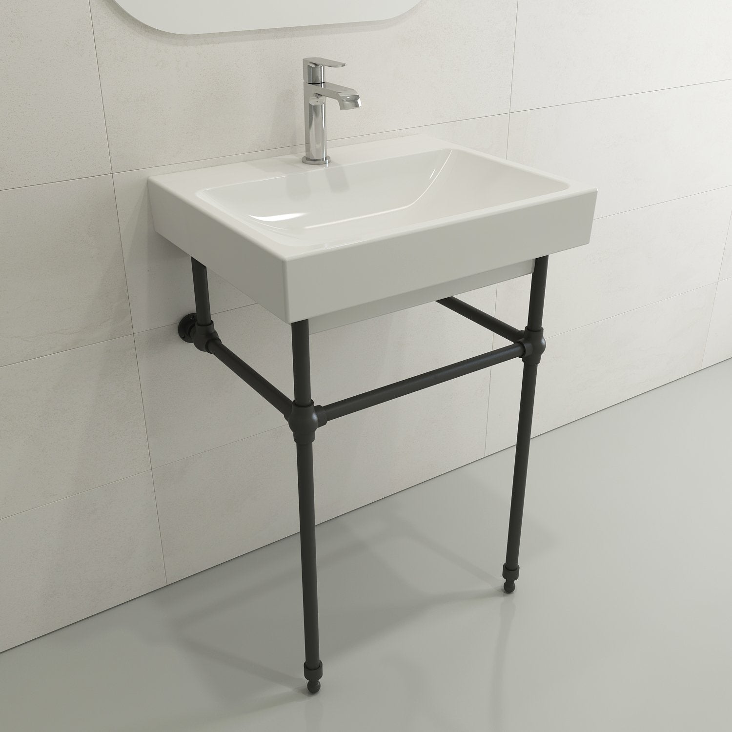 Scala Arch Wall-Mounted Sink Fireclay 23.75 in. 1-Hole 1077