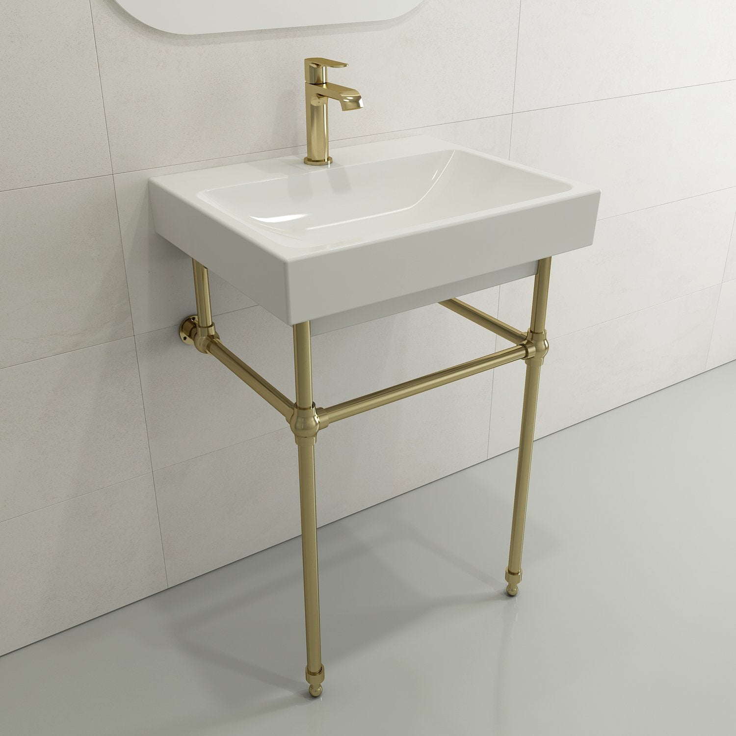 Scala Arch Wall-Mounted Sink Fireclay 23.75 in. 1-Hole 1077