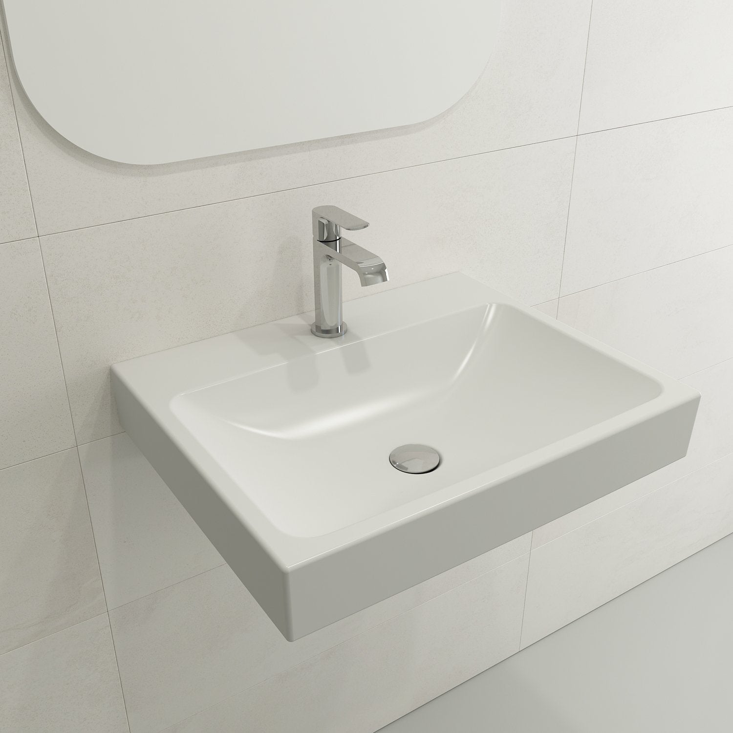 Scala Arch Wall-Mounted Sink Fireclay 23.75 in. 1-Hole 1077