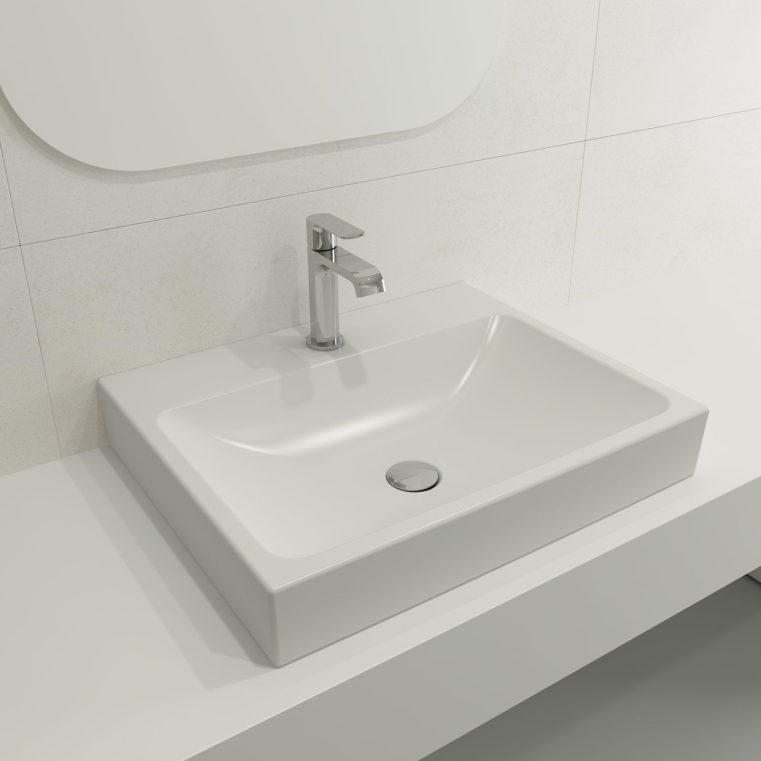 Scala Arch Wall-Mounted Sink Fireclay 23.75 in. 1-Hole 1077