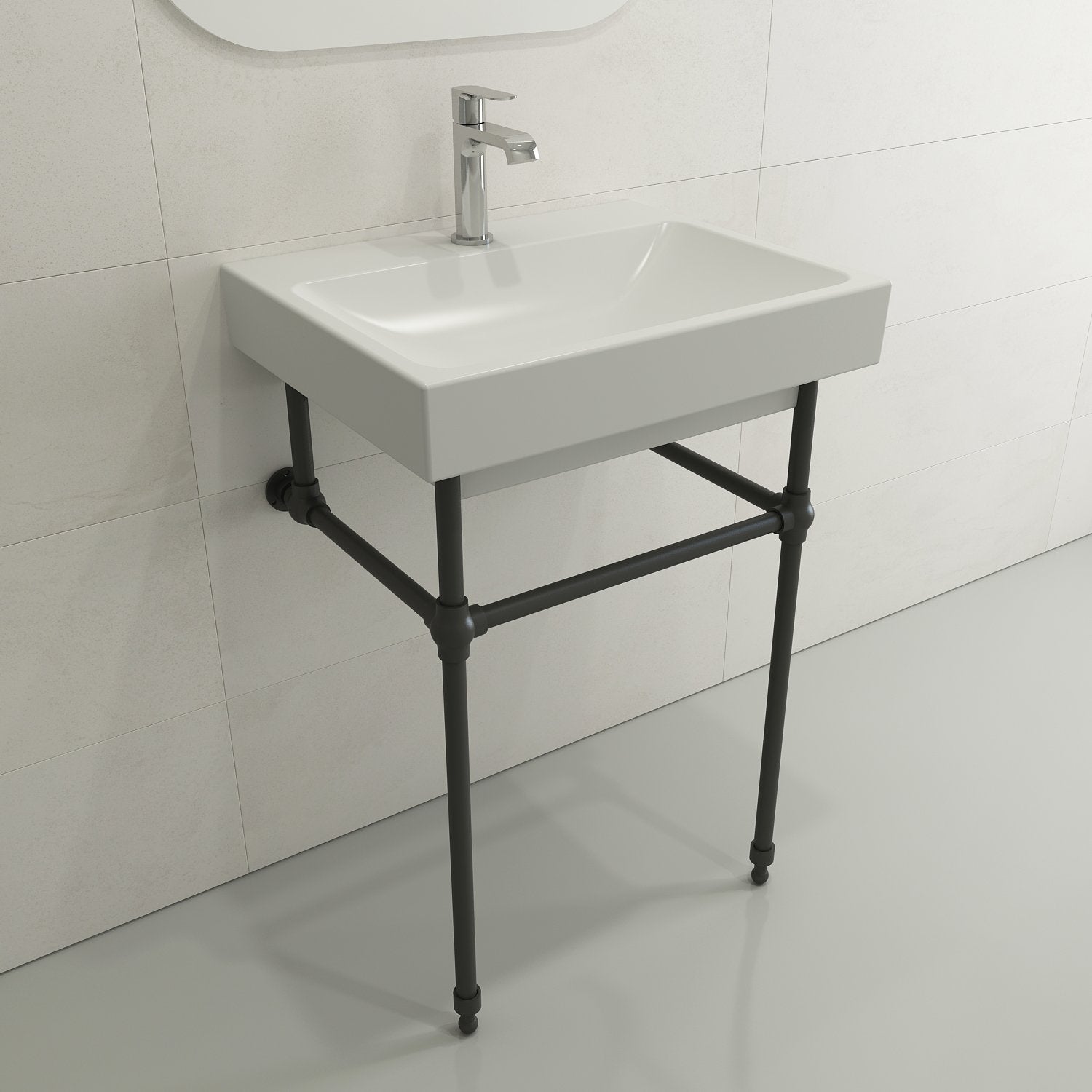 Scala Arch Wall-Mounted Sink Fireclay 23.75 in. 1-Hole 1077