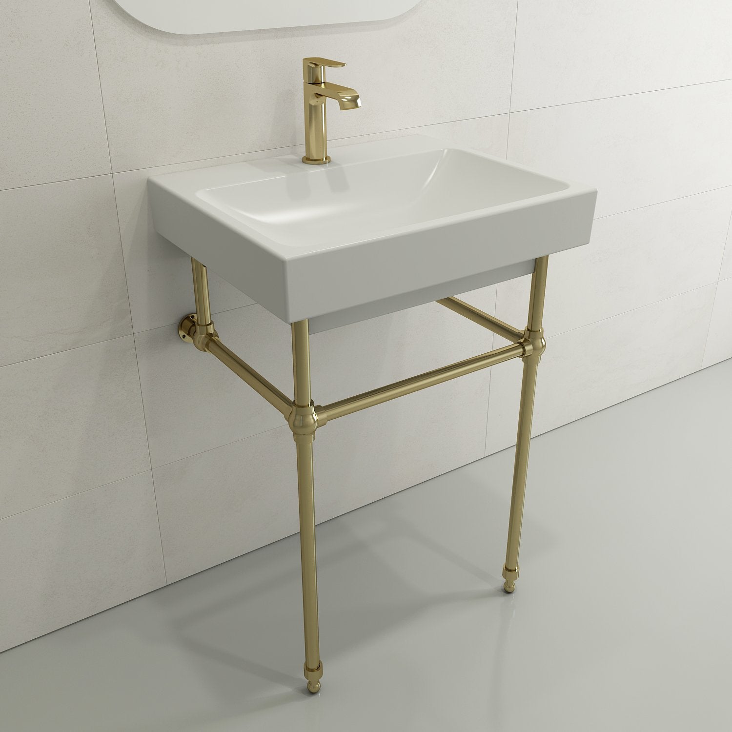 Scala Arch Wall-Mounted Sink Fireclay 23.75 in. 1-Hole 1077