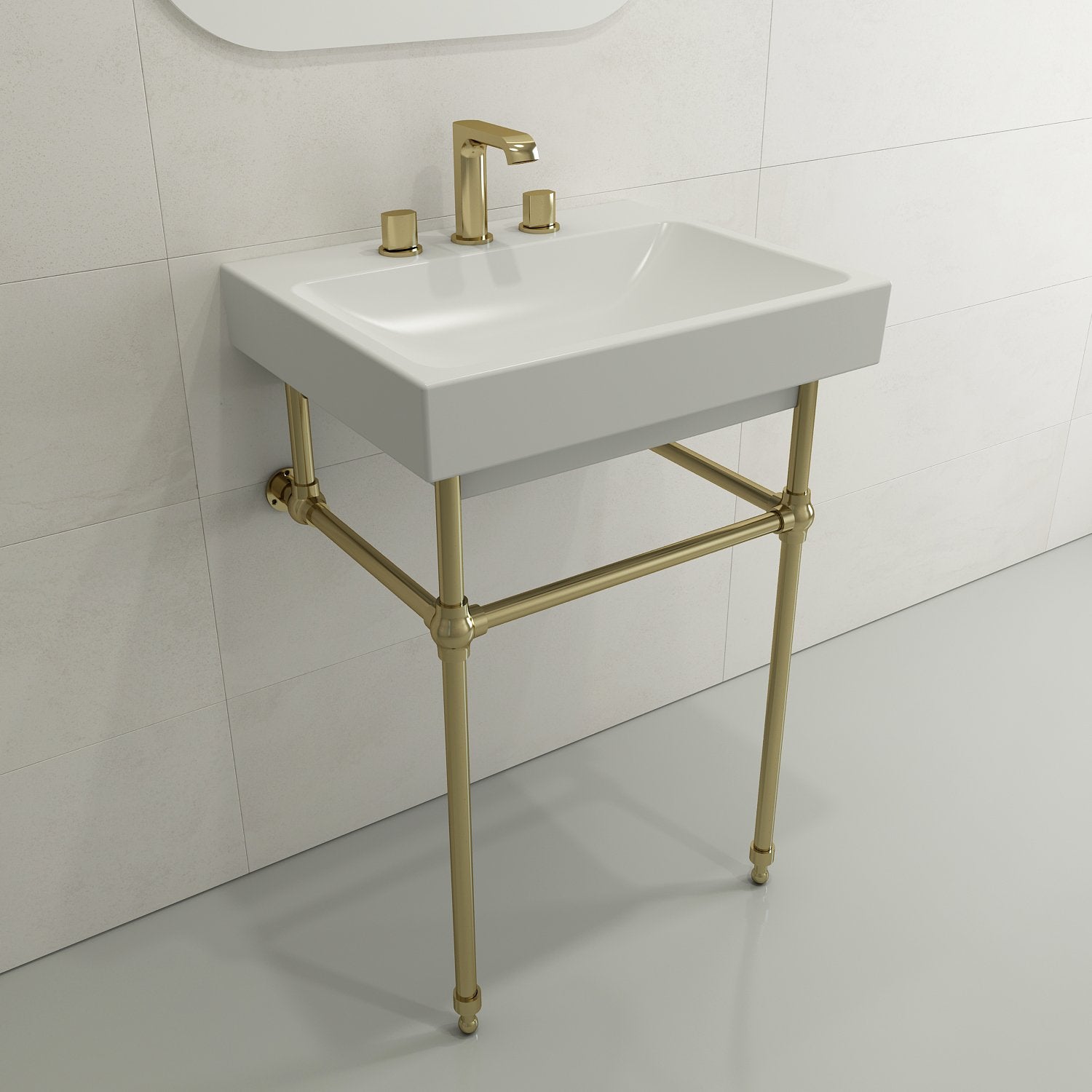 Scala Arch Wall-Mounted Sink Fireclay 23.75 in. 3-Hole 1077