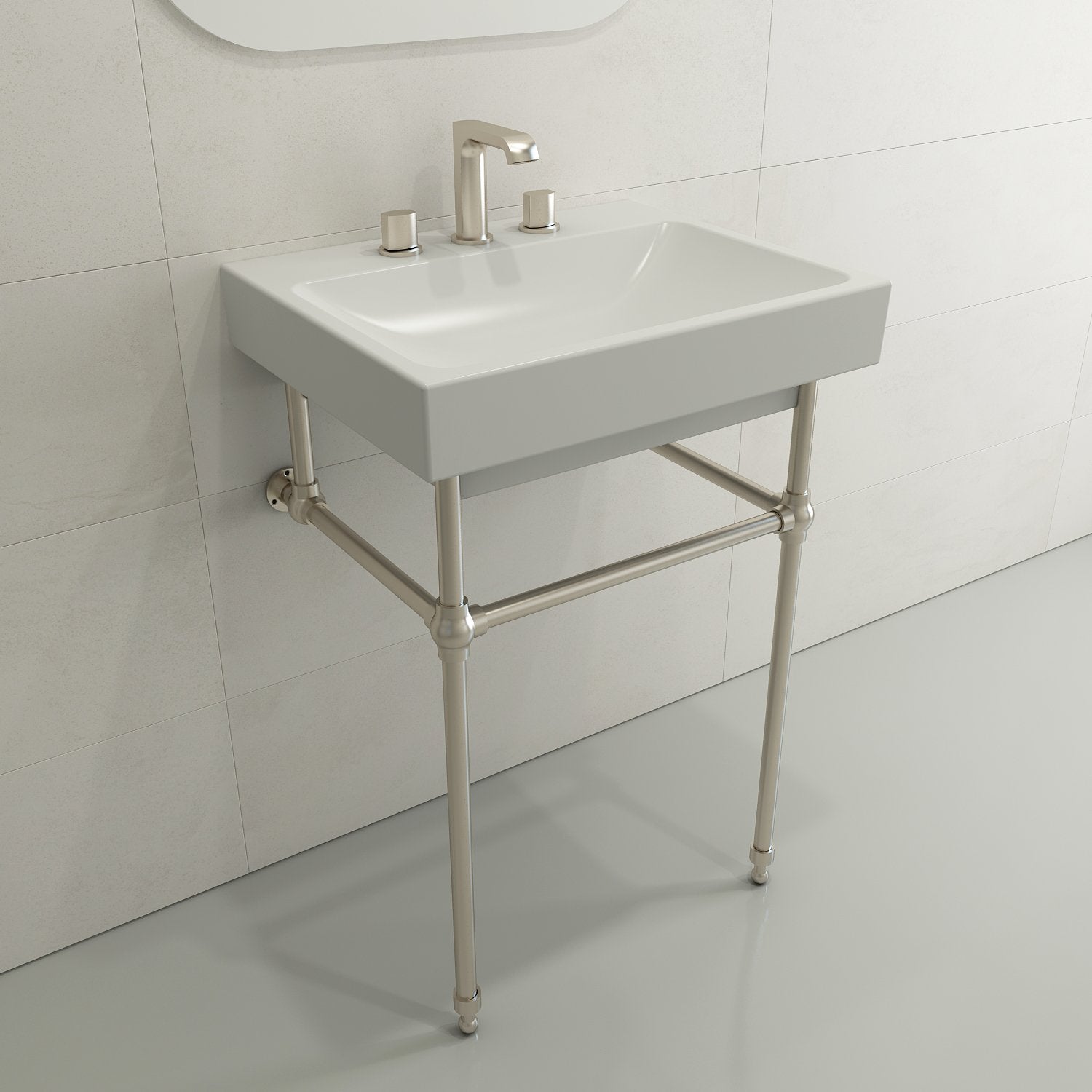 Scala Arch Wall-Mounted Sink Fireclay 23.75 in. 3-Hole 1077