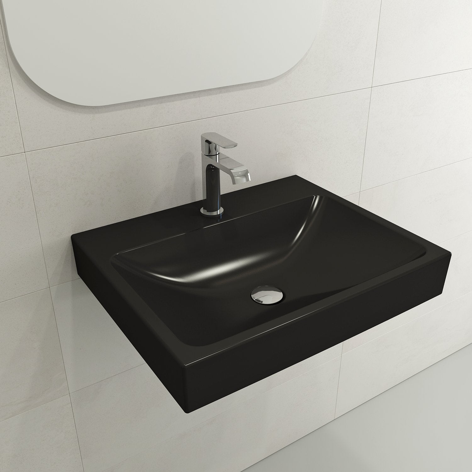 Scala Arch Wall-Mounted Sink Fireclay 23.75 in. 1-Hole 1077