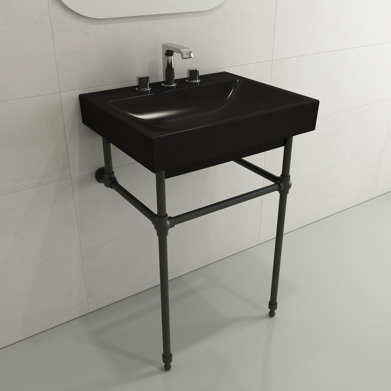 Scala Arch Wall-Mounted Sink Fireclay 23.75 in. 3-Hole 1077