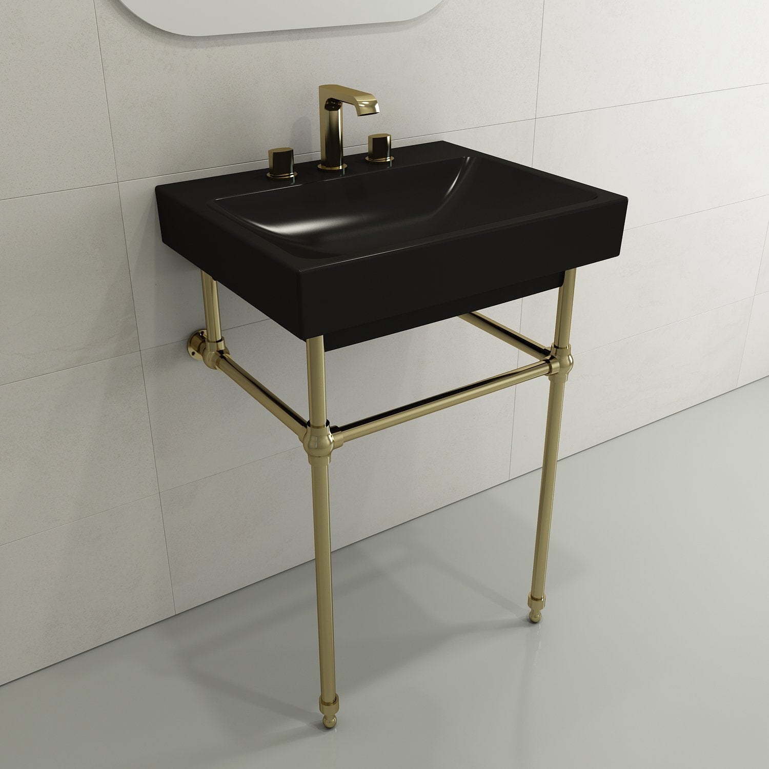 Scala Arch Wall-Mounted Sink Fireclay 23.75 in. 3-Hole 1077