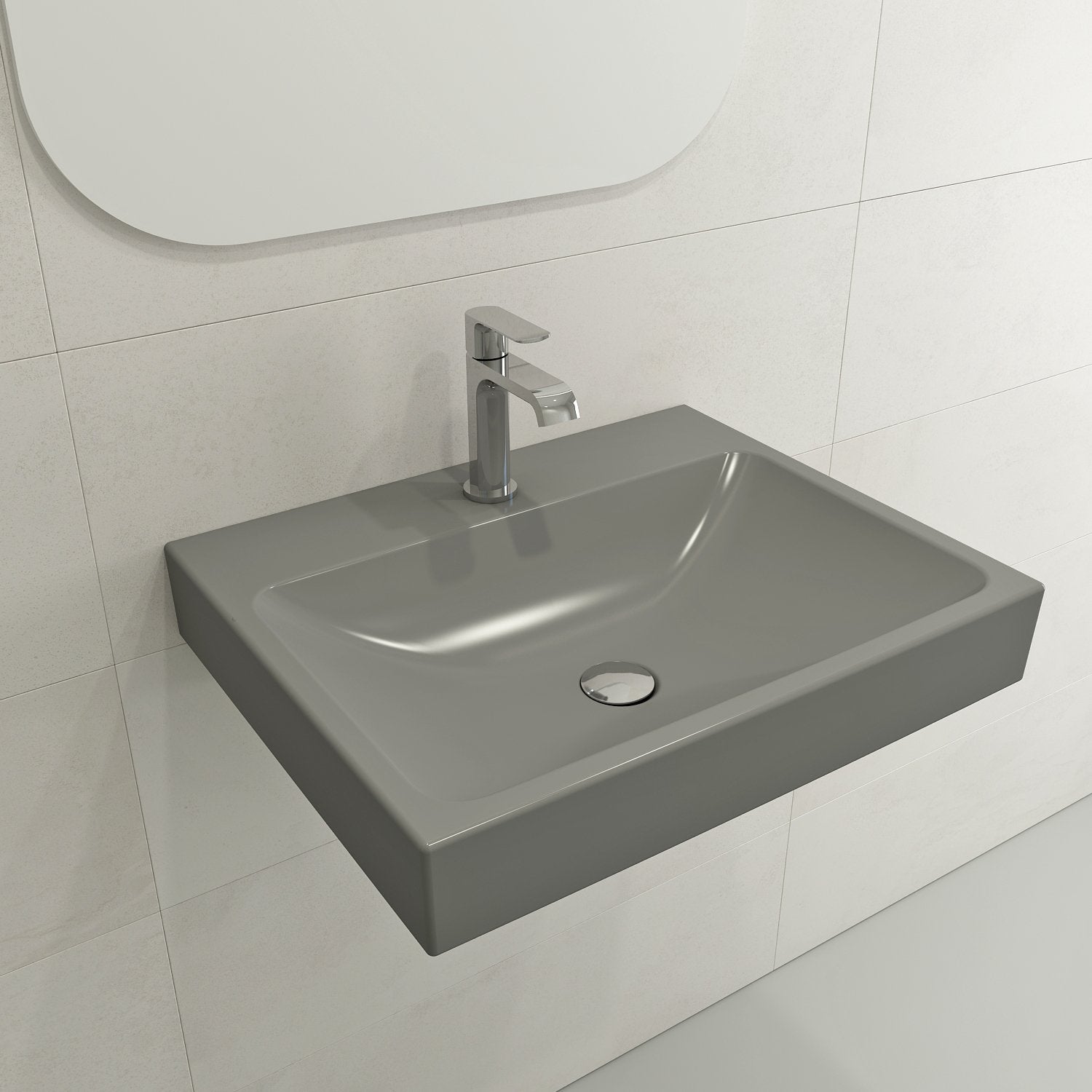 Scala Arch Wall-Mounted Sink Fireclay 23.75 in. 1-Hole 1077