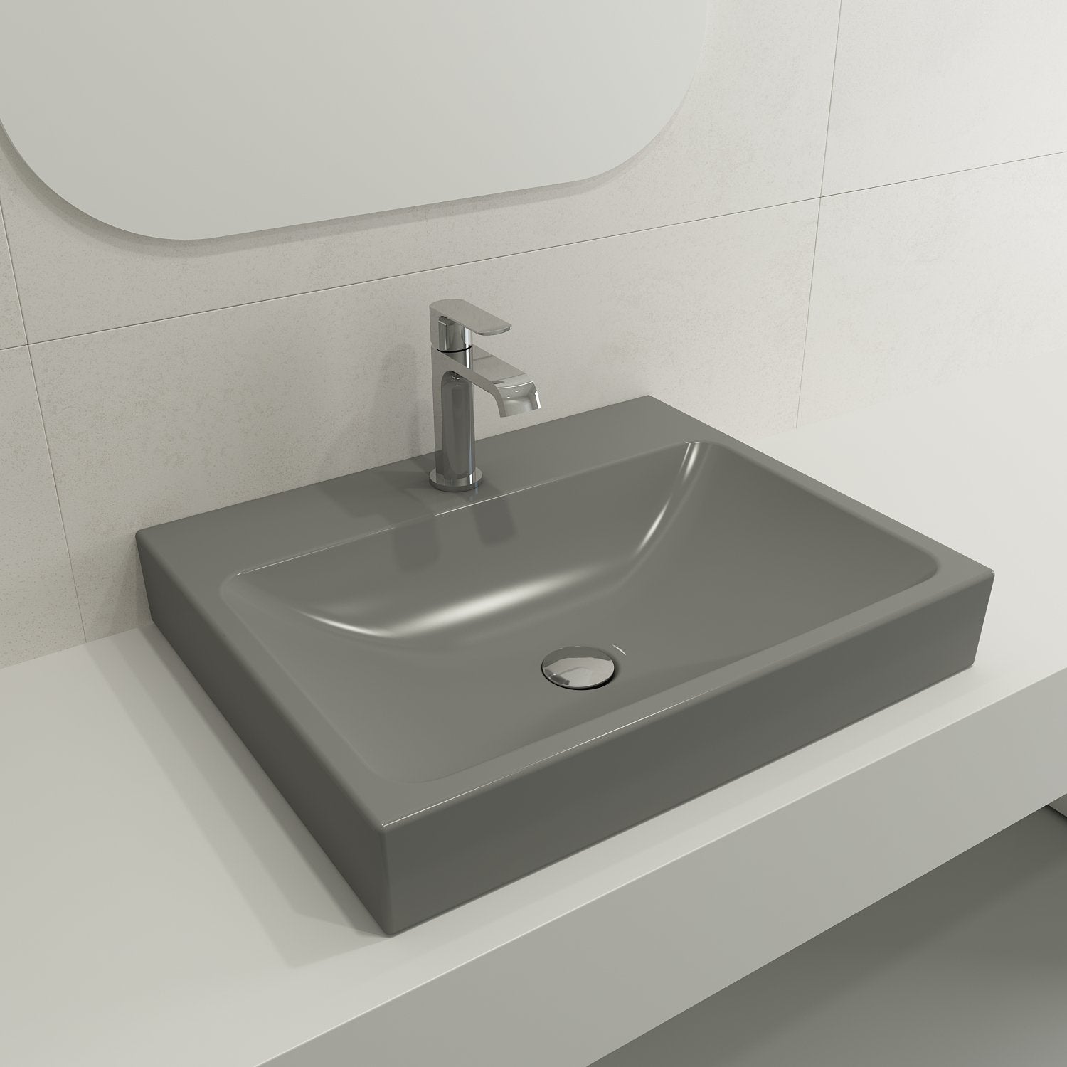 Scala Arch Wall-Mounted Sink Fireclay 23.75 in. 1-Hole 1077