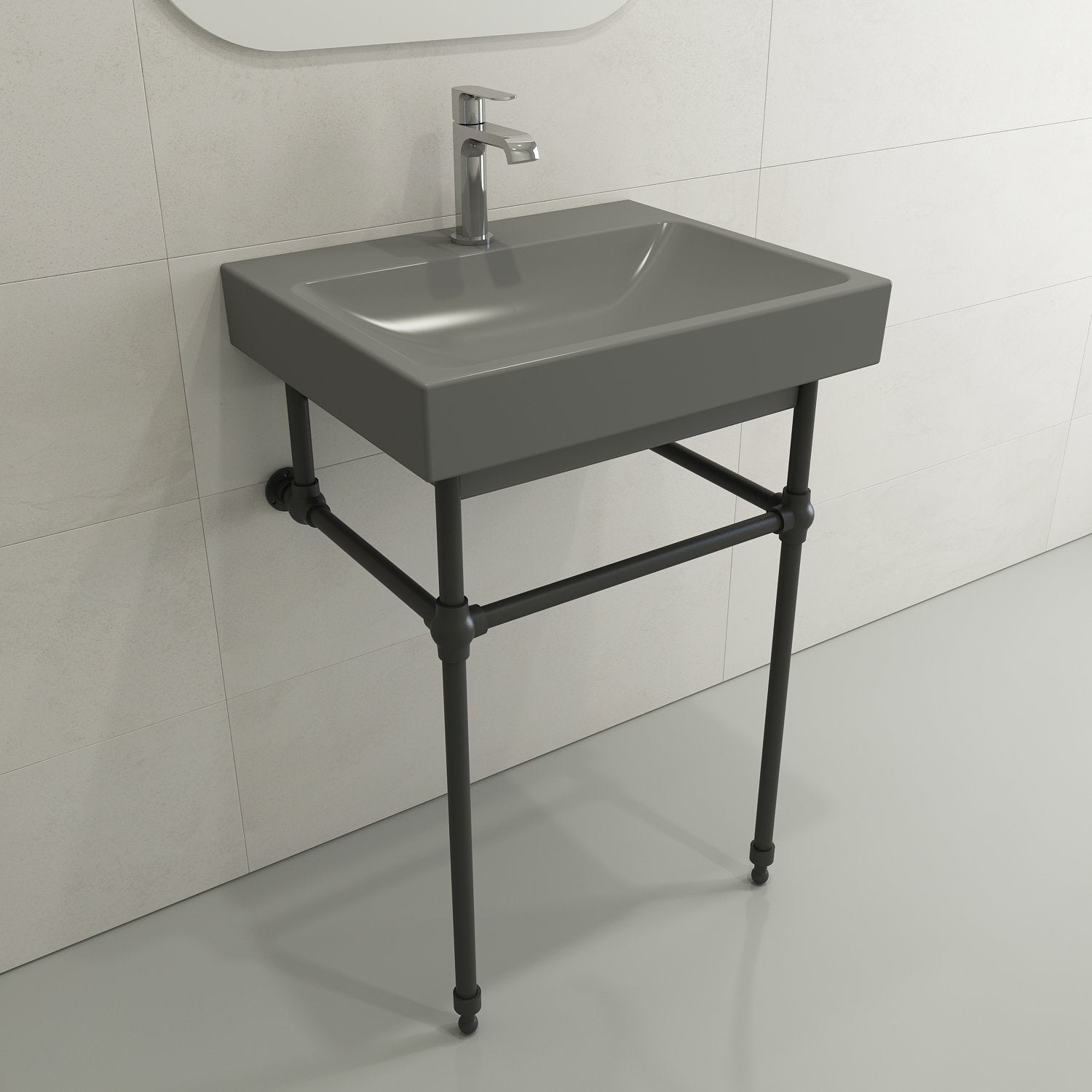 Scala Arch Wall-Mounted Sink Fireclay 23.75 in. 1-Hole 1077