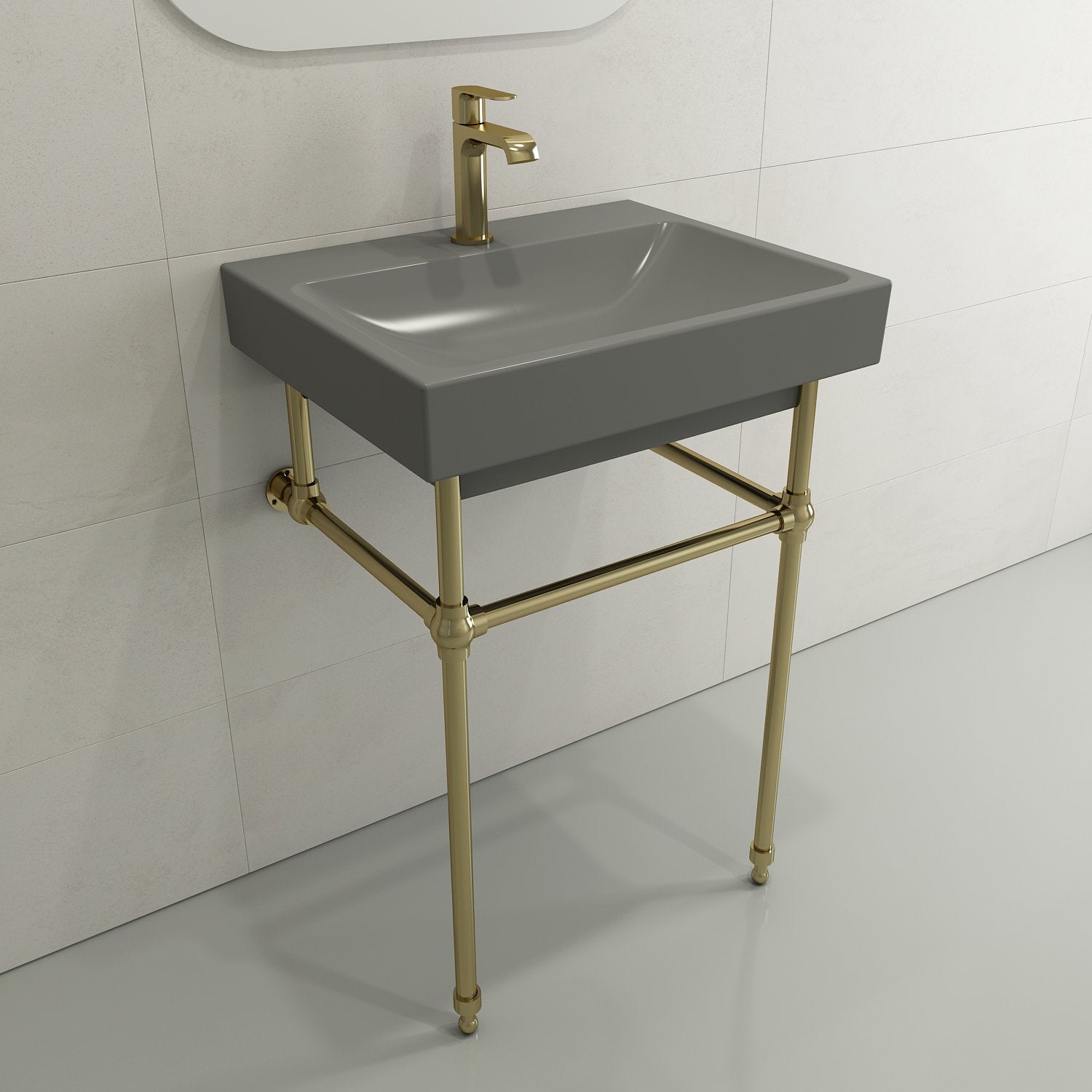Scala Arch Wall-Mounted Sink Fireclay 23.75 in. 1-Hole 1077