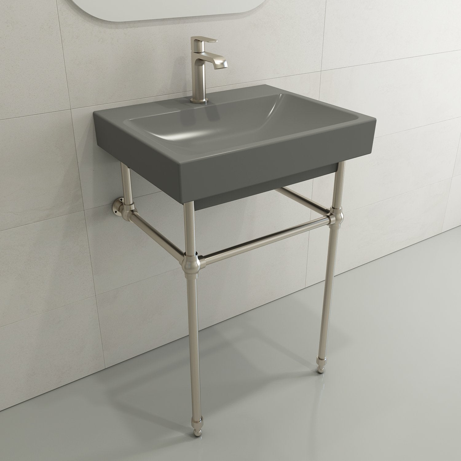Scala Arch Wall-Mounted Sink Fireclay 23.75 in. 1-Hole 1077