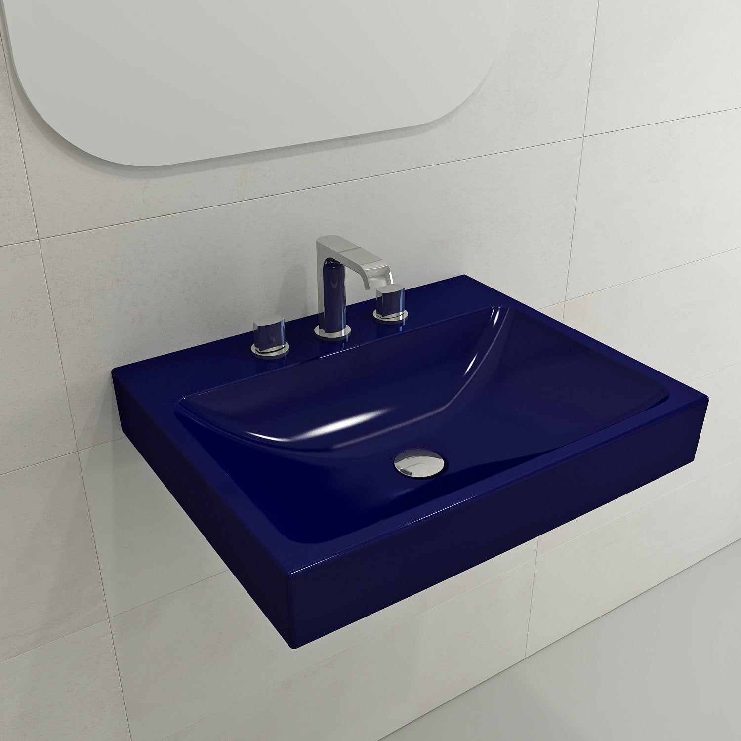 Scala Arch Wall-Mounted Sink Fireclay 23.75 in. 3-Hole 1077