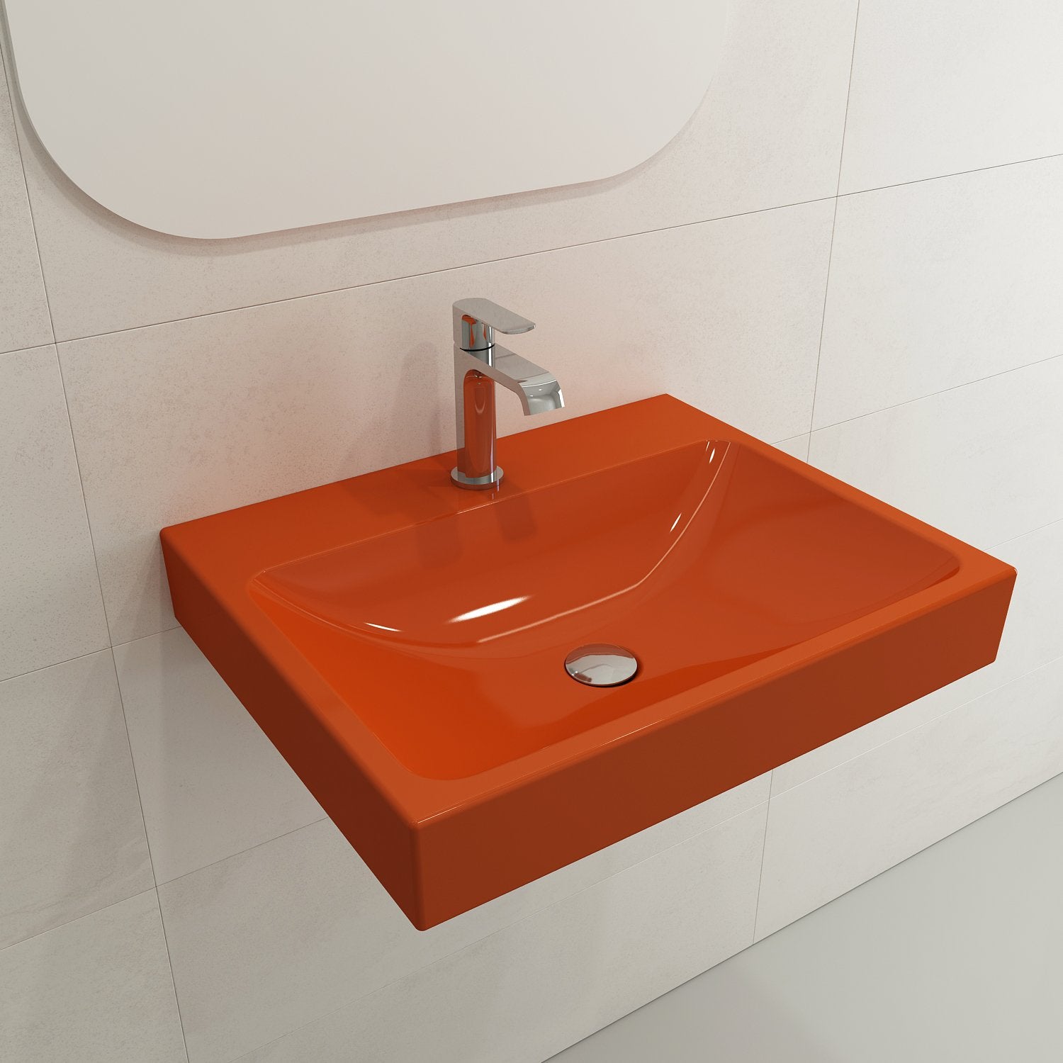 Scala Arch Wall-Mounted Sink Fireclay 23.75 in. 1-Hole 1077